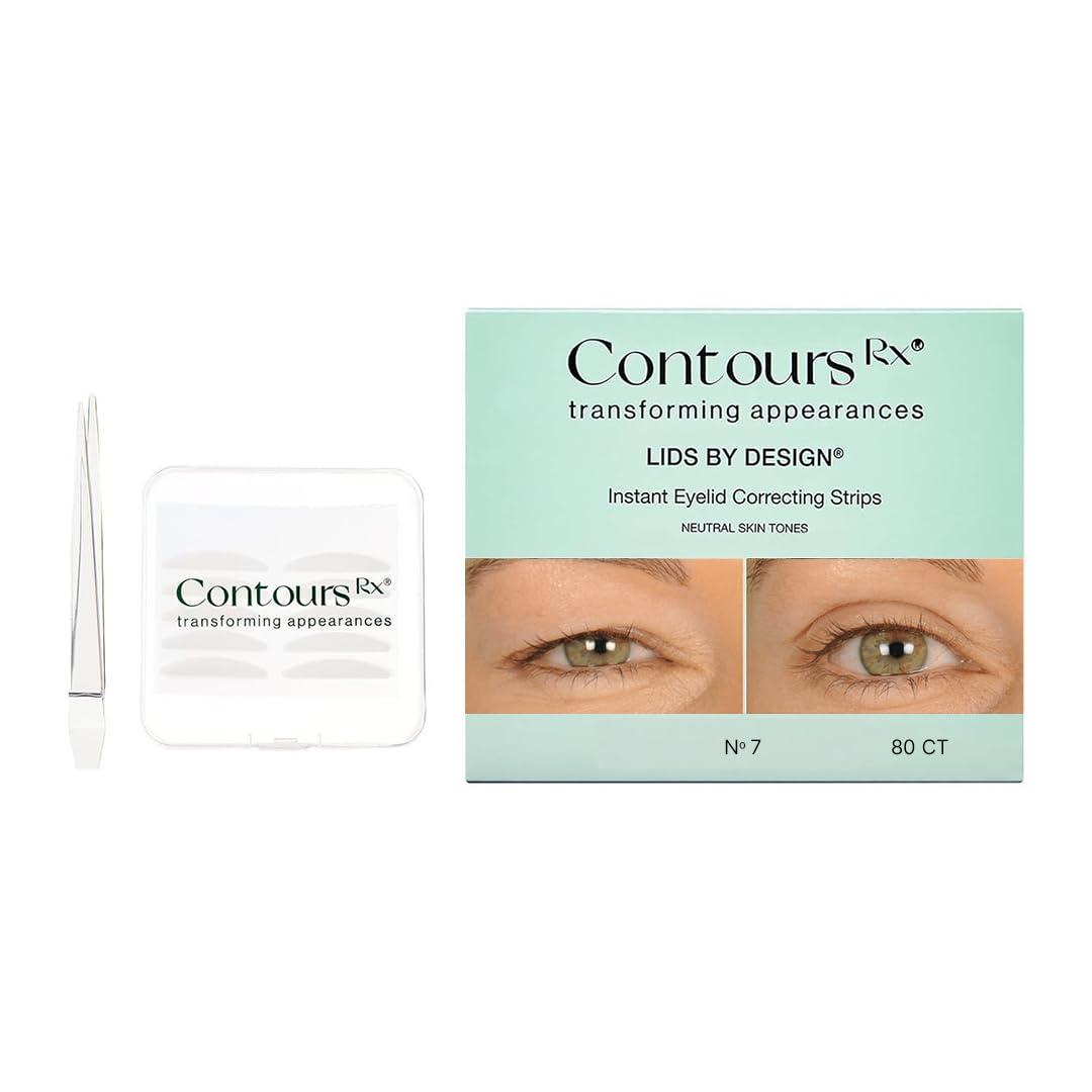 Contours RX Contours Rx Lids By Design - Non-Surgical & Transparent Eyelid Lift Strips - For a More Youthful-Looking Appearance, Reshape and Define with Eyelid Tape for Hooded Eyes (7mm) 80ct