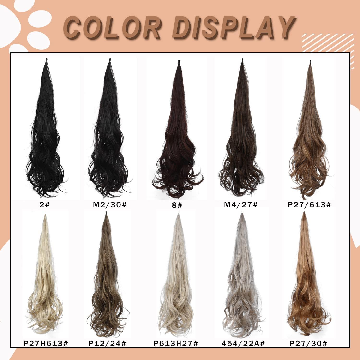 Sintario Sintario 30 Inch Flexible Wrap Around Ponytail Extension Long Ponytail Hair Extensions Curly Wave Synthetic Ponytails Hairpiece for Women Daily Use (2/30)