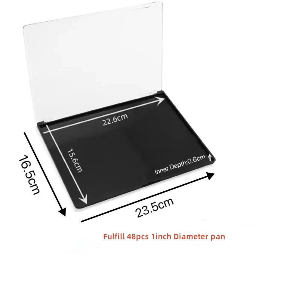 UDTIP UDTIP 2 Pack XL large Magnetic Makeup Palette with Clear Top, Empty Cosmetics Pan Dispensing Storage Box with 40pcs Metal Sticker for DIY Eyeshadow Lipstick Blush Powder- 9.25\'\' x6.57\'\'