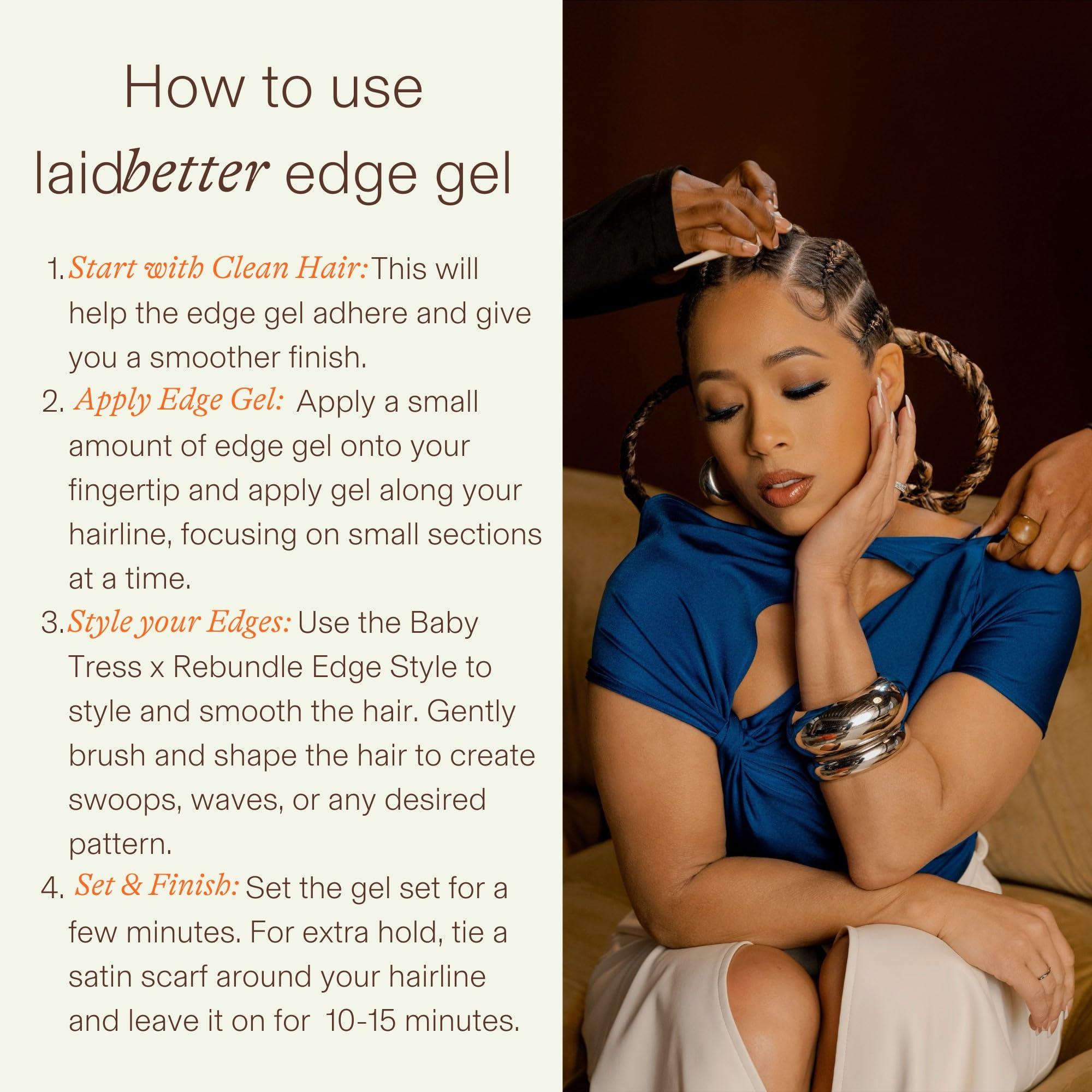 Rebundle Rebundle laidBetter Edge Gel | Made with Natural Ingredients | Long-Lasting Hold | Moisturizing & Flake-Free Formula