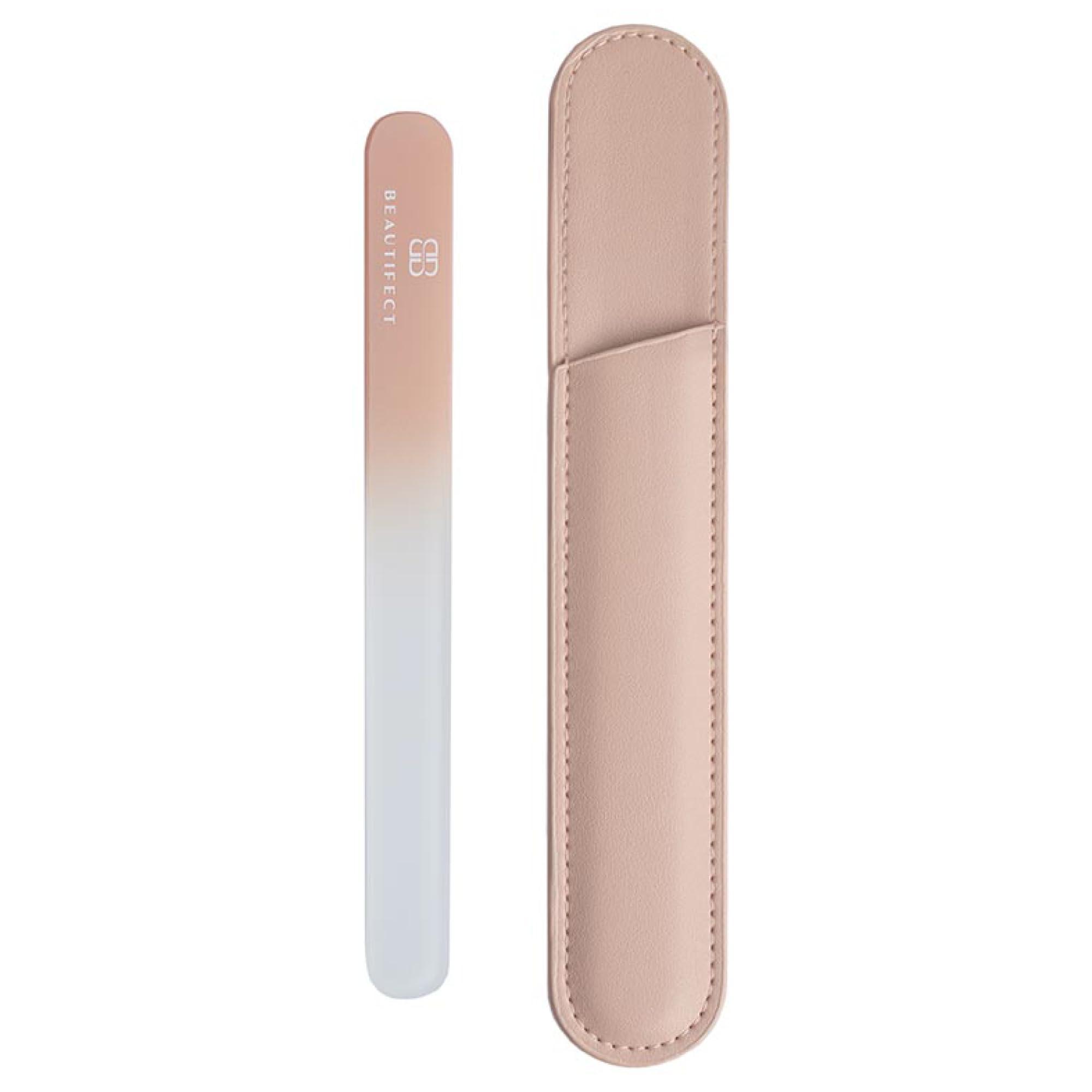 Beautifect Beautifect Crystal Nail File - Glass Nail File with Precision-Filling - Durable Tempered Glass Fingernail File - with Vegan Leather Storage Pouch - Glass File for Natural Nails and Manicures