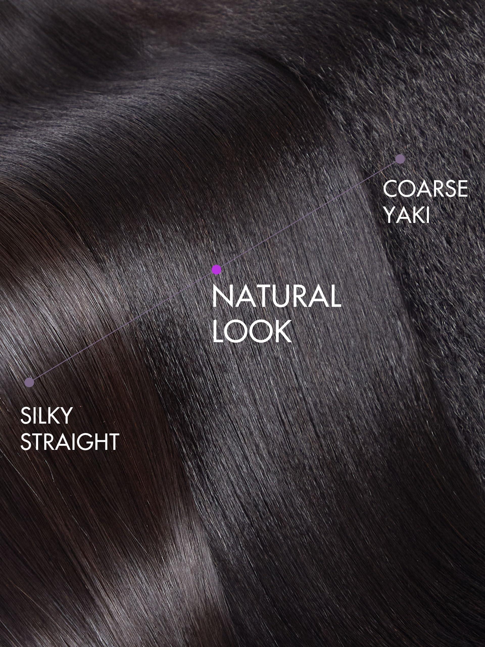 LUVME HAIR LUVME HAIR 22 Inch Yaki Straight Human Hair Wigs Pre Cut 5x5 Glueless HD Lace Closure Wig Pre Plucked Natural Black