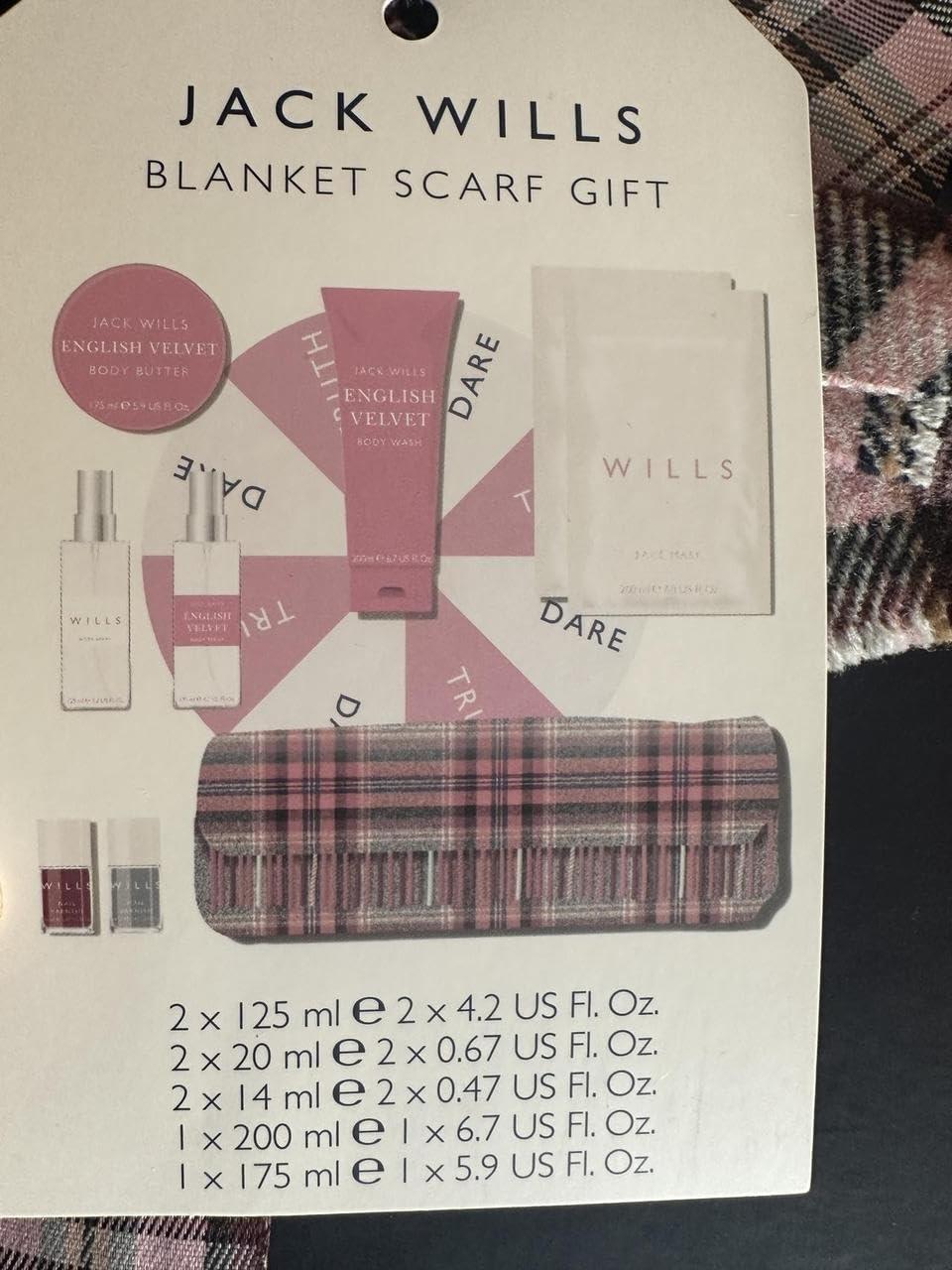 Generic Jack Wills Blanket Scarf & Toiletries Gift Set