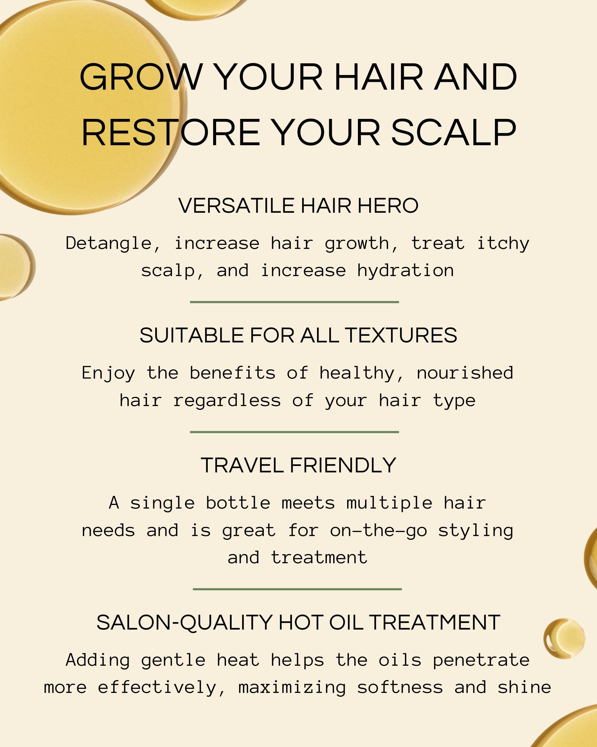 Righteous Roots Righteous Roots Hair Oil for Hair Growth, Anti Frizz and Thickener (4 fl OZ, Pack of 2) - Best for Beard, Curly, Wavy and Natural Hair