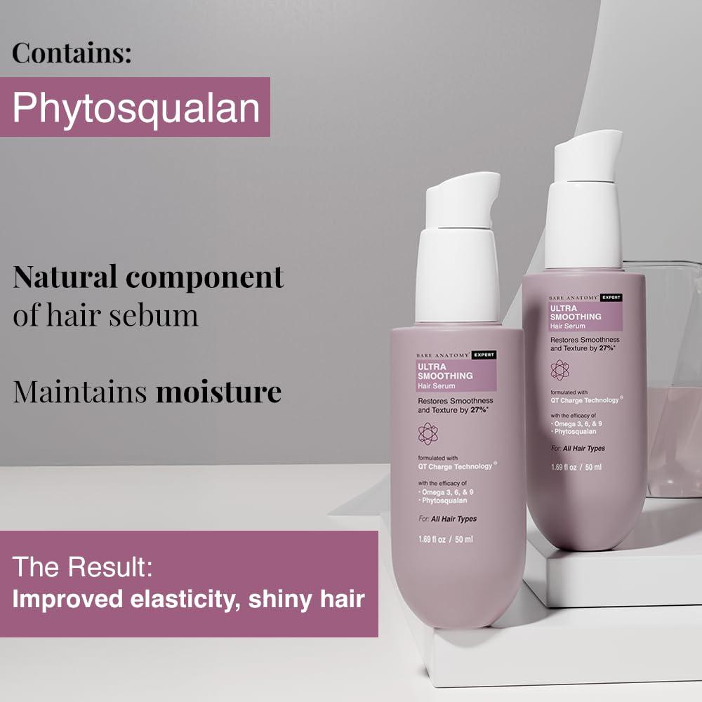 Bare Anatomy Bare Anatomy Ultra Smoothing Hair Serum Powered By Carbohydrate Complex & Niacinamide | Serum for Smooth & Shiny Hair | For Dry & Frizzy Hair | Women & Men | 50 ml