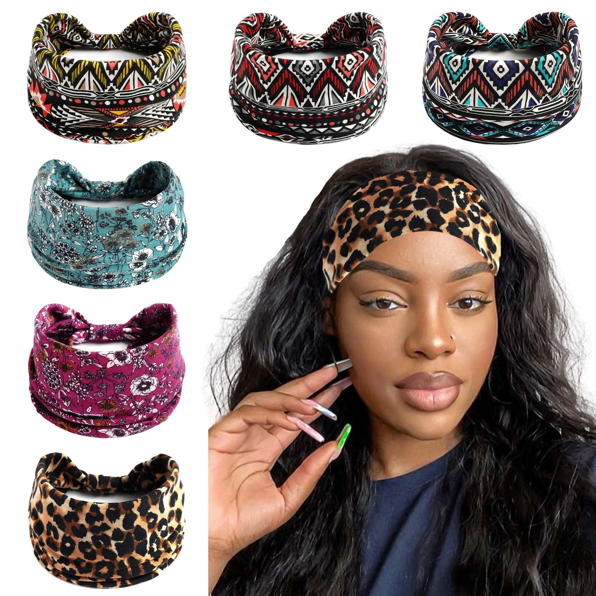STGDAK STGDAK Boho Headbands For Women non slip Wide Hair Bands Knoted Turban Stretch Fashion Head Bands Yoga Running Sweatband Elastic Headband Stylish Wrap Headbands Hair Accessories for Teen Girls 6 Pack