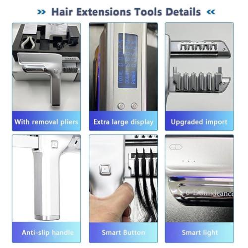 YQDDM YQDDM Hair Extensions Machine,6D Third Generation Hair Extension Machine with Pliers, Invisible Seamless No-Trace Hair Extensions Tool for Salon, Easy to Use