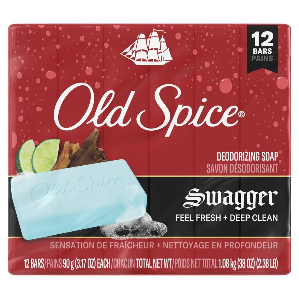 Old Spice Old Spice Men\'s Bar Soap Swagger, 3.17oz (12 Bars Total)