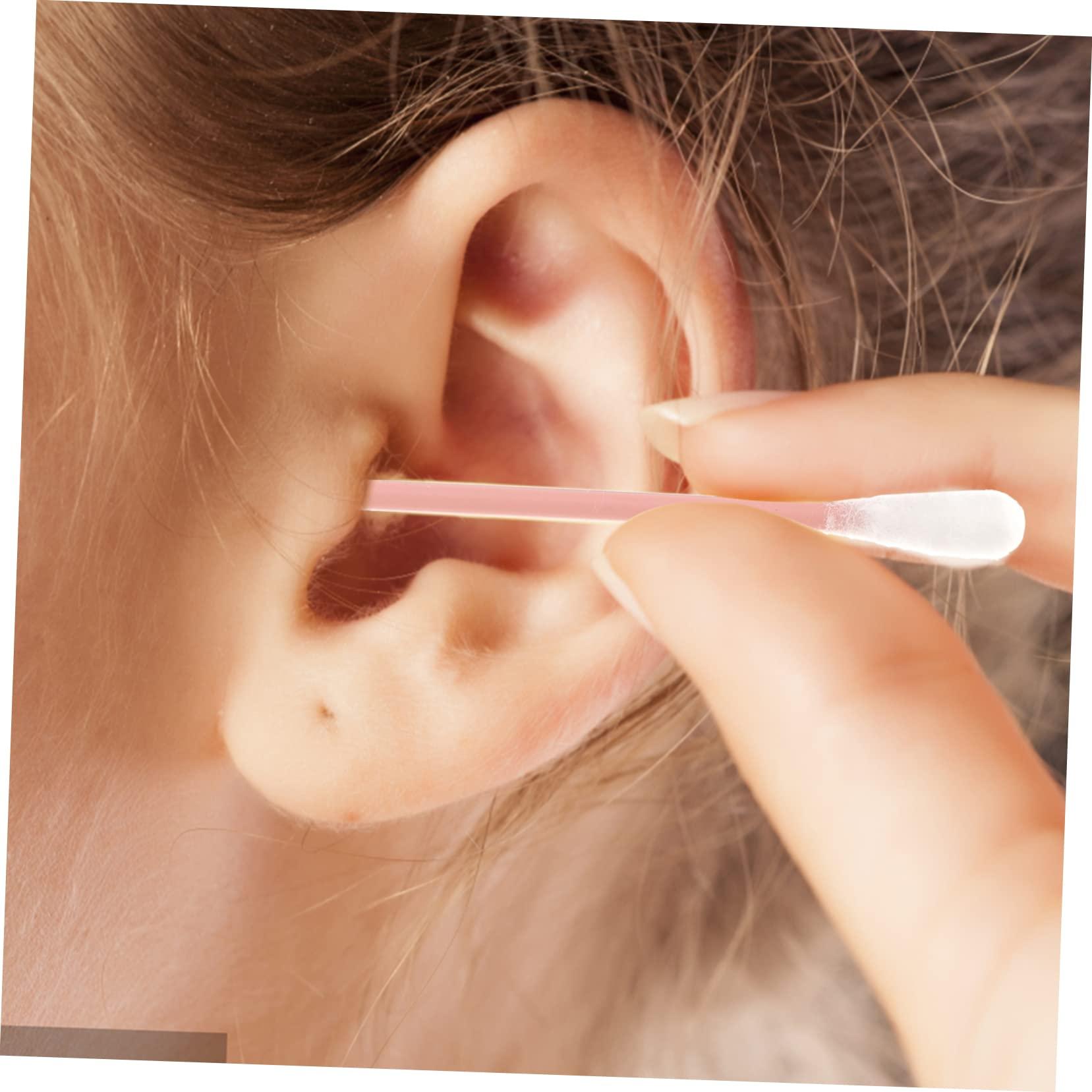 minkissy minkissy Japanese Ear Tool 80 Pack Cotton Swabs Round Box Double Tips for Ear and Makeup Cleaning