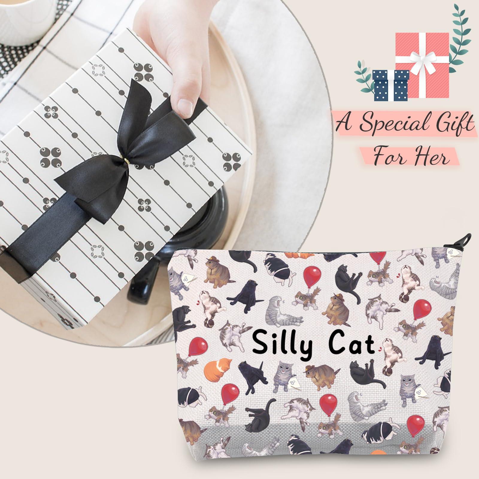 JXGZSO JXGZSO Funny Cat Meme Cosmetic Bag Hilarious Cat Gift Silly Cat Makeup Bag Cat Lover Gift Sarcastic Gift Tired Cat Merch
