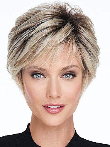Raquel Welch & Maxwigs On Your Game Wig Color RL613SS Shaded Platinum - 12\" Perfect Angled Bob Razor Cut Heat Friendly Monofilament Top Classic Natural Peluca Memory Cap Bundle MaxWigs Hairloss Booklet