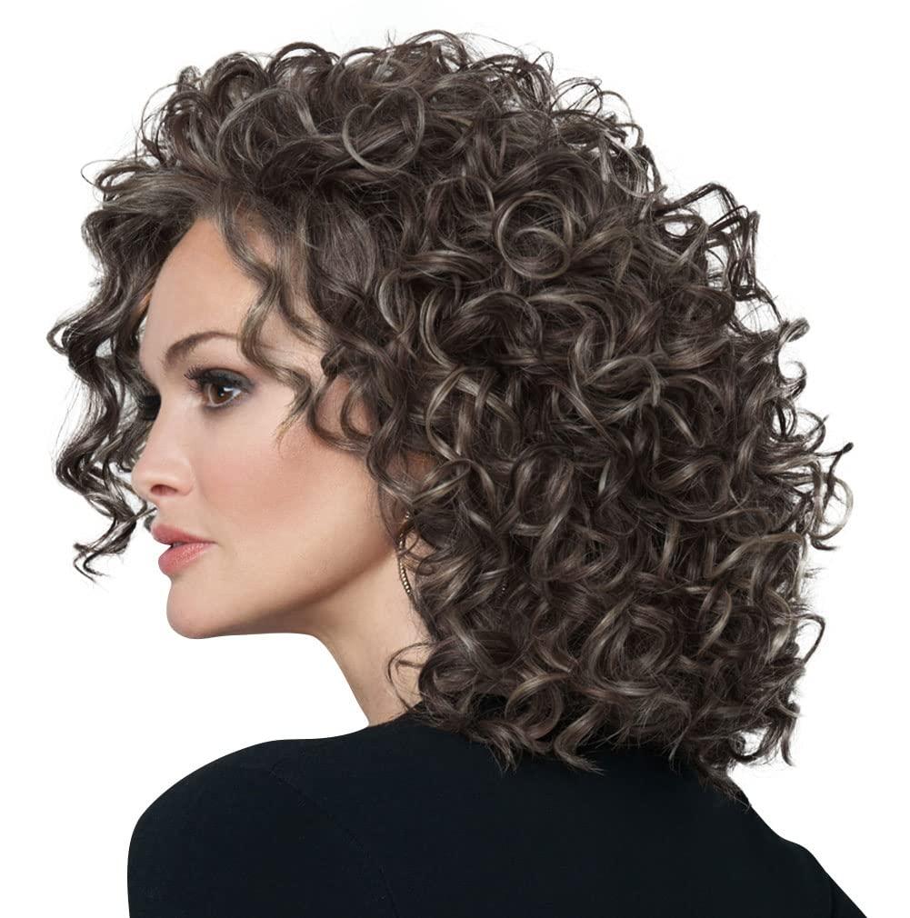 Raquel Welch Raquel Welch Click Click Flash Full Curly Chin Length Wig by Hairuwear, Average Size Cap, RL2/4 Off Black
