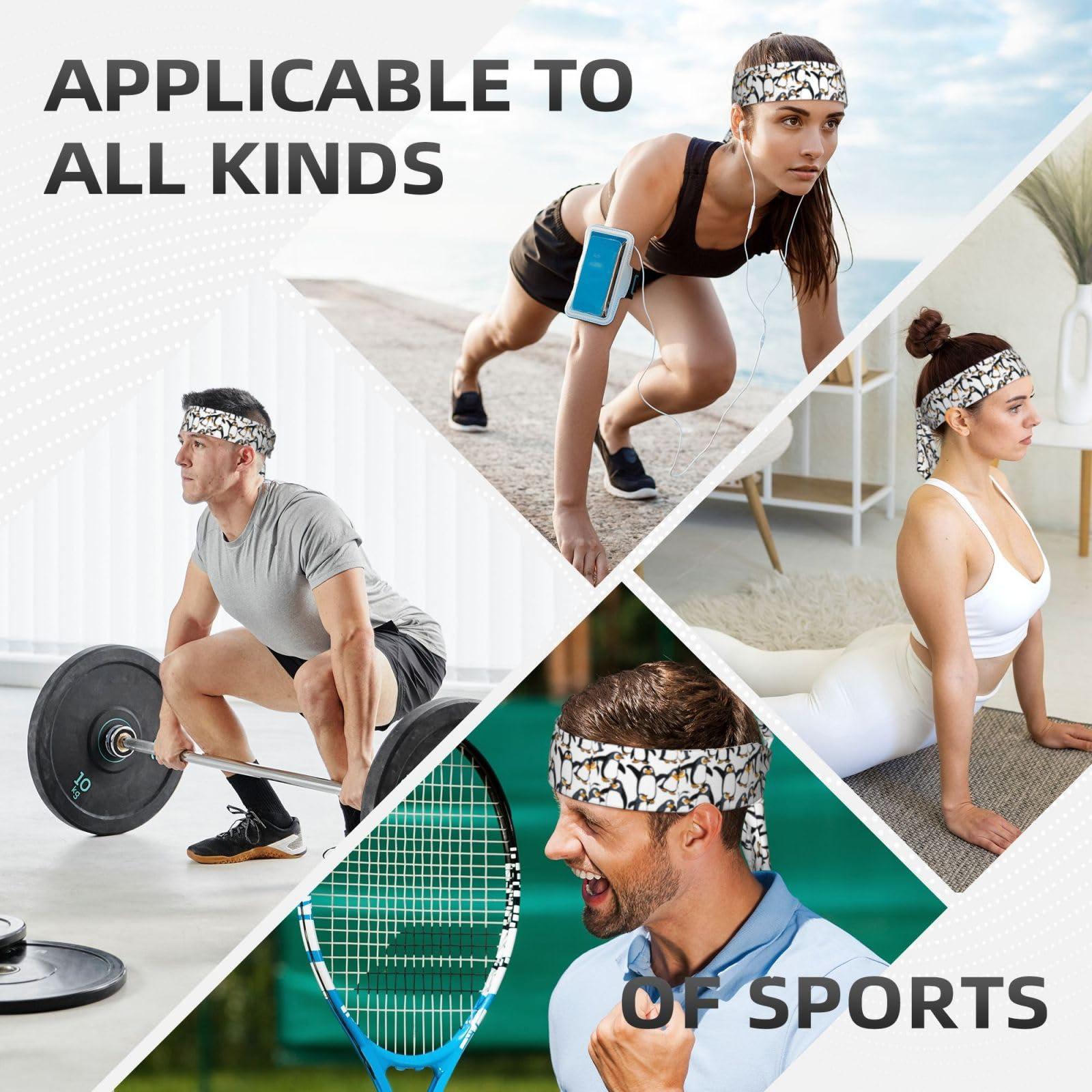 WZYWHJ WZYWHJ penguin dabbing Pattern Headbands,Sports Head Tie,Headband for Men and Women,Hair Band for Running Workout Football