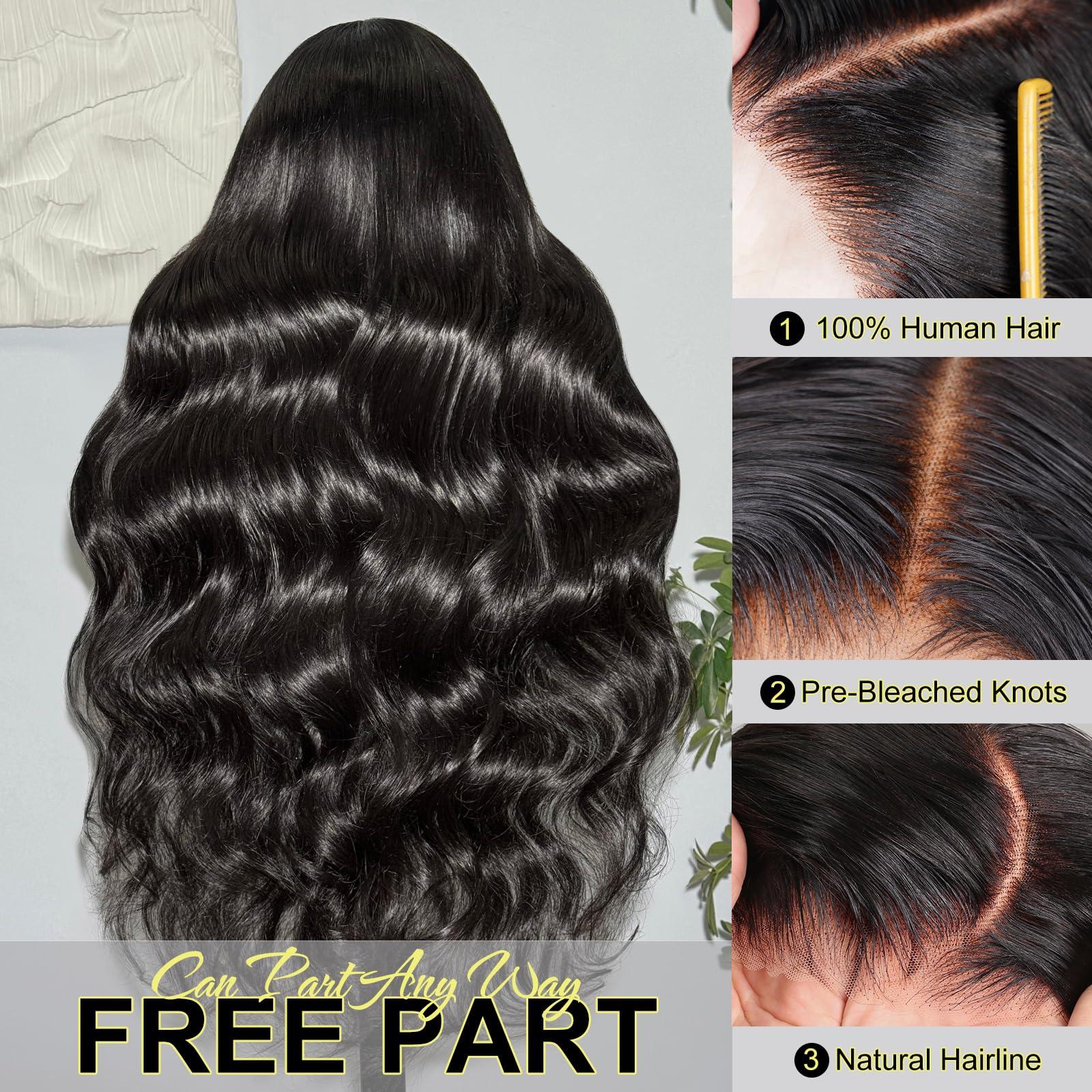 Arabella Arabella Glueless Lace Front Wigs Human Hair 13x4 Tiny Knots Real Pre Bleached Body Wave Wigs Human Hair 210% Density Upgraded Body Wave(20inch, 13x4 Body Wave Wig)