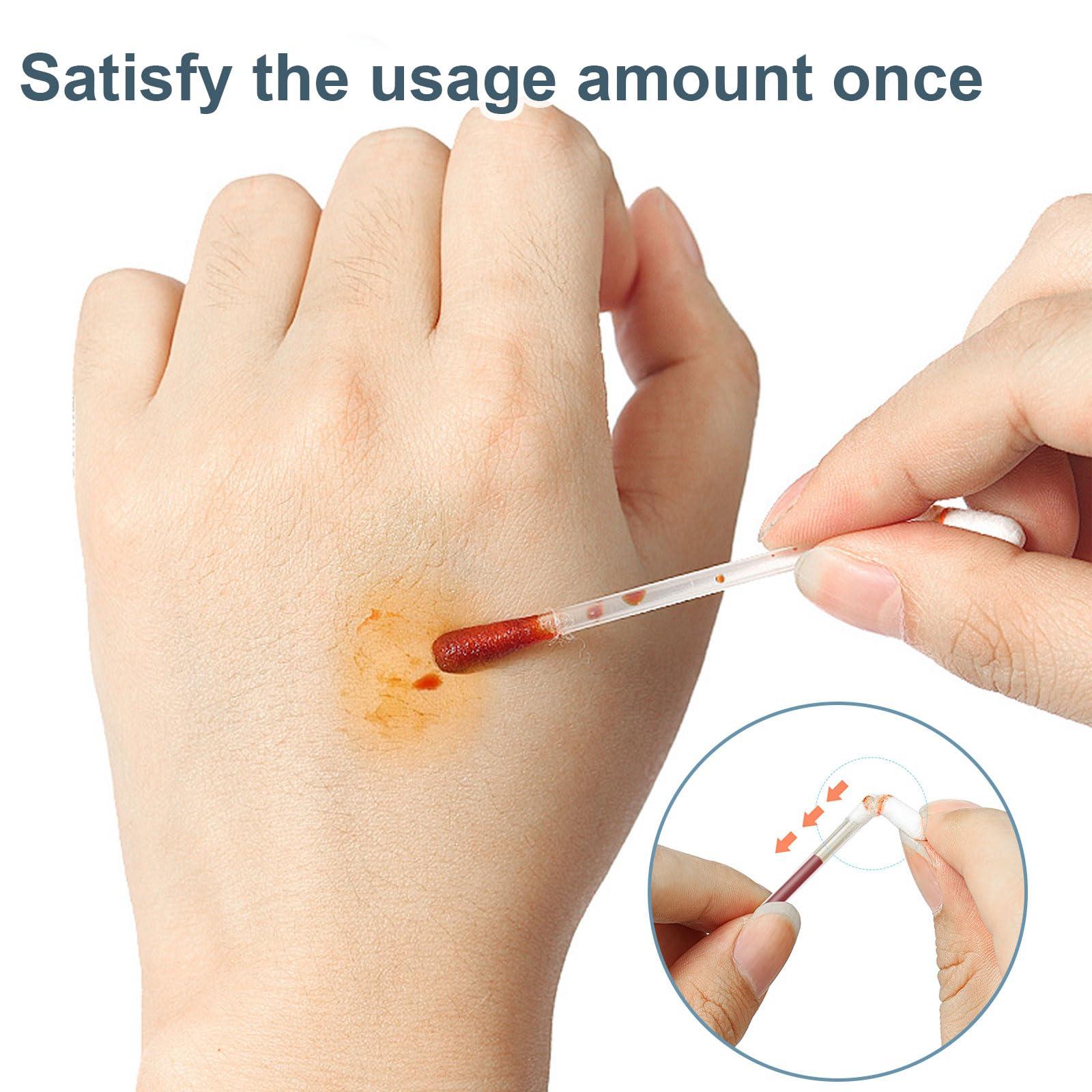 RSQAZQ Disposable Iodine Cotton Swabs, Individually Wrapped Medical Iodophor Swabsticks Bulk, Povidone Wound Iodine Qtips Cotton Buds First Aid Kits for Nasal Ears Bruise Care, Travel Outdoor (White 400)