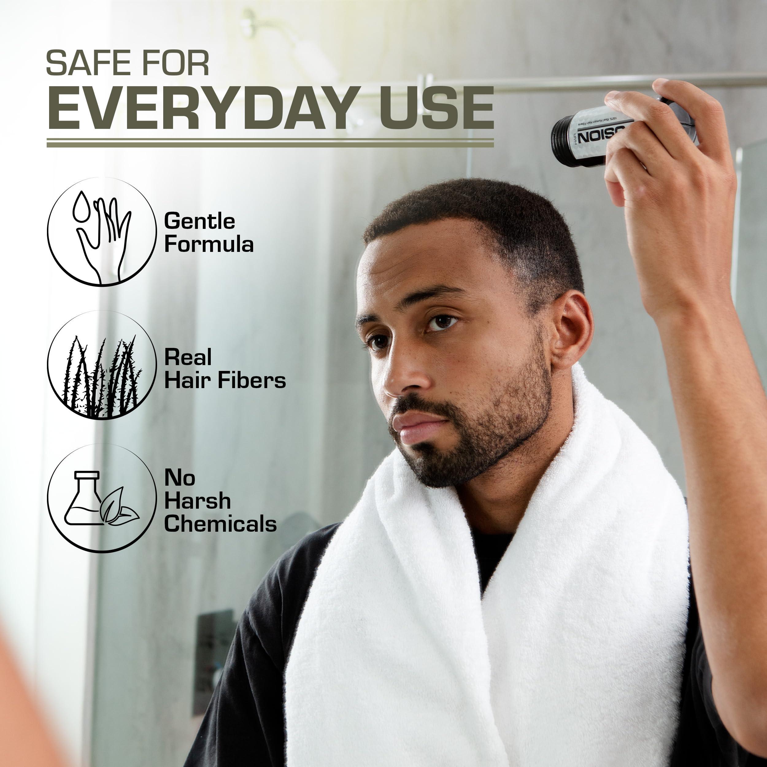 Hair Fusion Hair Fibers for Thinning Hair - (1.05 Oz) Real Human Hair Building Fibers to Conceal Bald Spots and Thinning Hair, Root Touch Up and Volumizer, Black