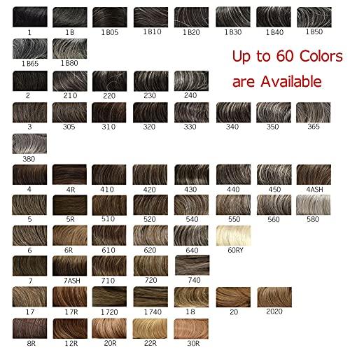 Generic Toupee for Men Hairpiece Human Hair Replacement System Full Poly Thin Soft Hair Piece for Men Injected PU Durable Skin Mens Wig (8"X10", 1B65 Off Black+65% Gray-110% Light to Medium Density)
