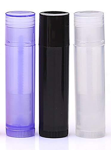 BesYouSel BesYouSel 50Pcs 5ml/5g Empty Plastic Lipstick Tubes, Lip Balm Containers Rotating Type Plastic Refill Lip Balm Tube with Cap,Black