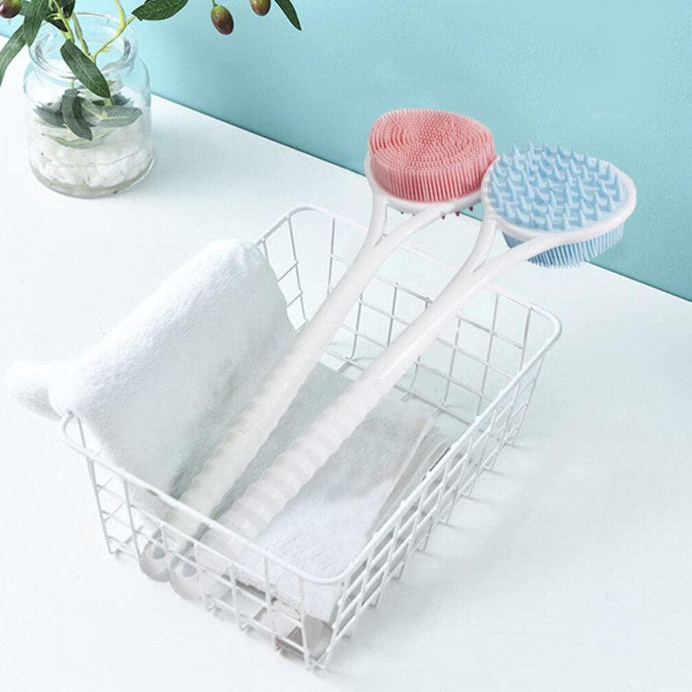 GLEAVI Bath Brush Bath Back Scrubber Shower Scrubber for Men Back Scrub Brush Silicone Loofah Body Scrub Brush Body Cleansers Back for Showering Plastic Massage Body Brush Miss