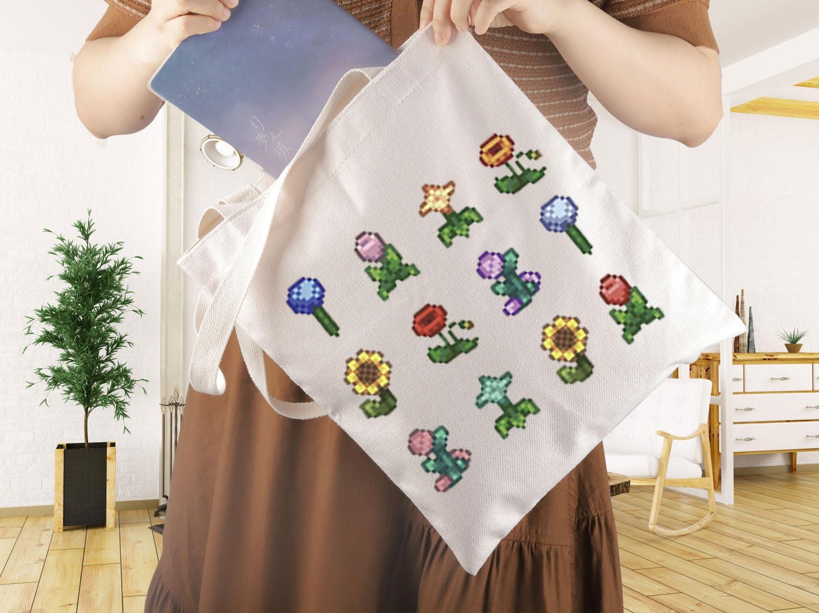 WCGXKO WCGXKO Video Game Lover Gift Valley Game Gift Valley Board Game Tote Grocery Bag Farming Country Adventure Gaming Gift (flower tote)