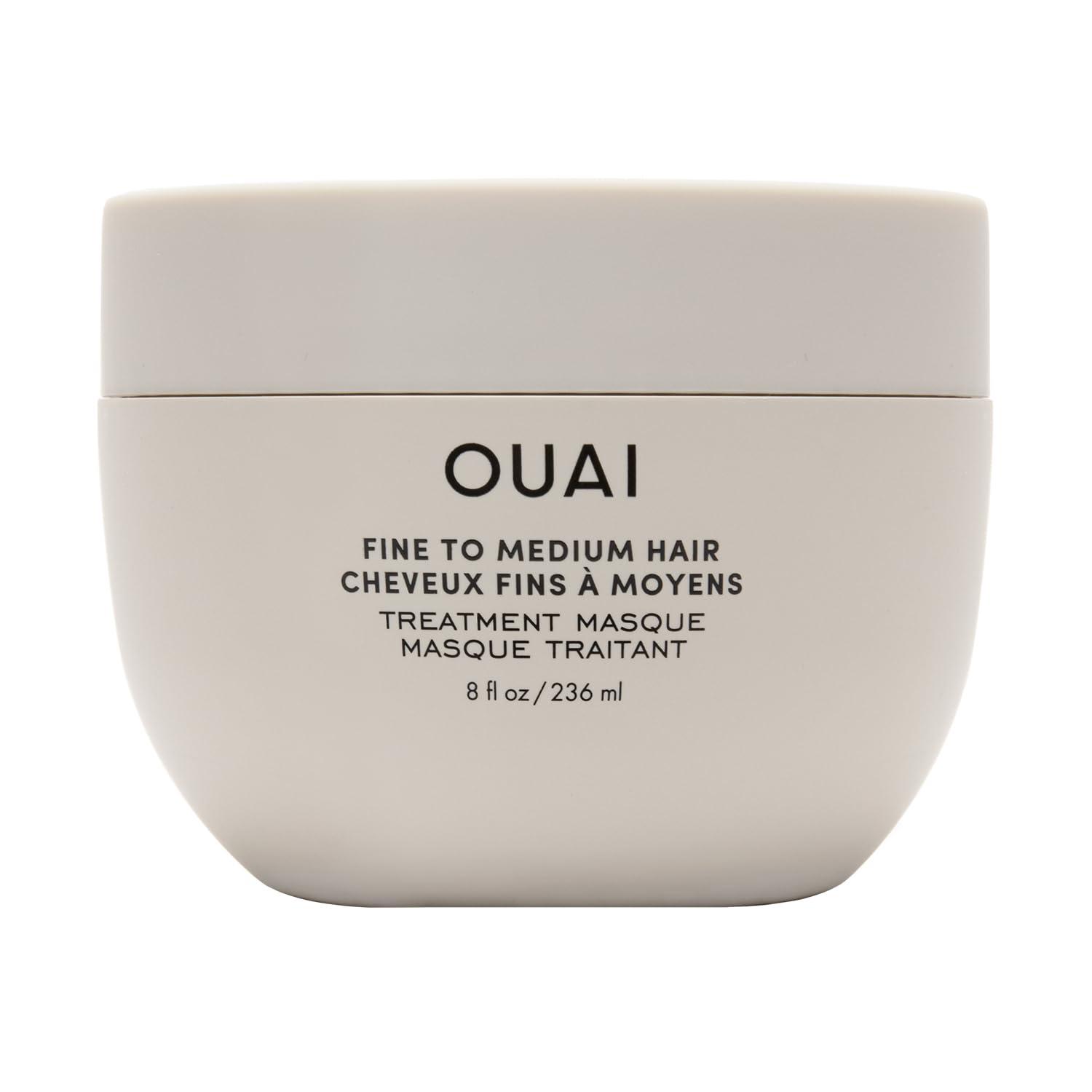 OUAI OUAI Fine to Medium Hair Treatment Masque - Hair Mask for Hair Repair, Hydration and Shine - With Shea Butter, Keratin and Panthenol - Paraben, Phthalate and Sulfate Free Hair Care (8 Fl Oz)