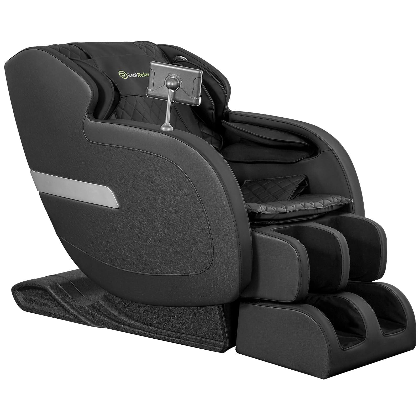 Real Relax Real Relax Massage Chair, SL Track Full Body Zero Gravity Massage Chair Recliner with App Control, Favor 05 (Black)