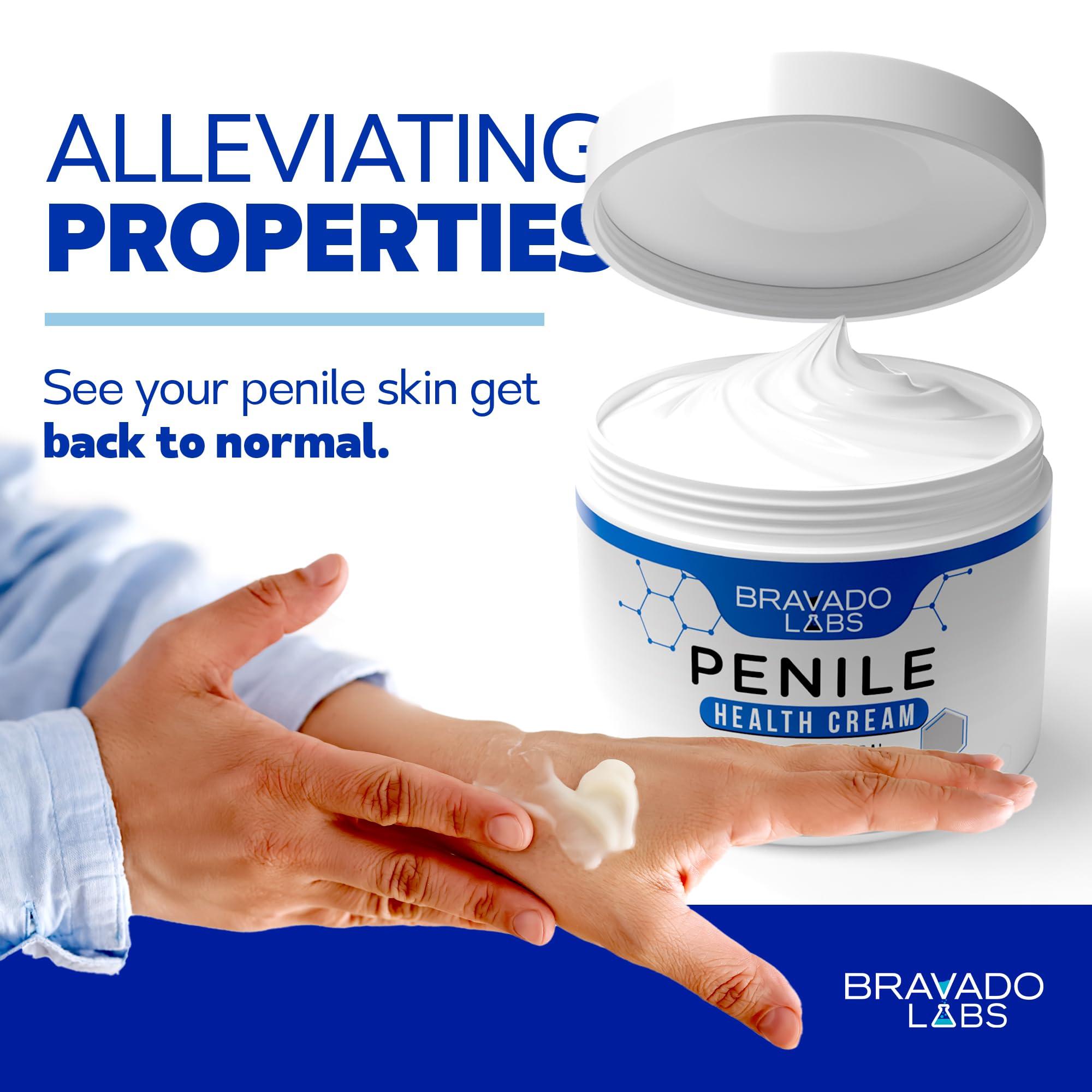 Bravado Labs Bravado Labs Premium Penile Health Creme - 100% Natural Cream Lotion for Men's Intimate Health - Redness, Dryness, Anti-Chafing Relief Moisturizer - 4 oz