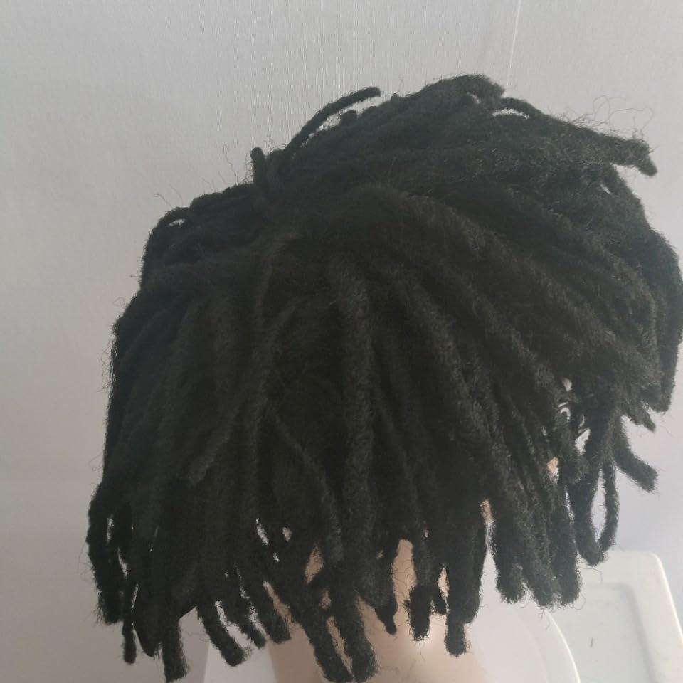 Remanbo Remanbo 6inch Short Dreadlocks Black for Men Fashion Headband 120g High Temperature Fiber Machine Made (Black)