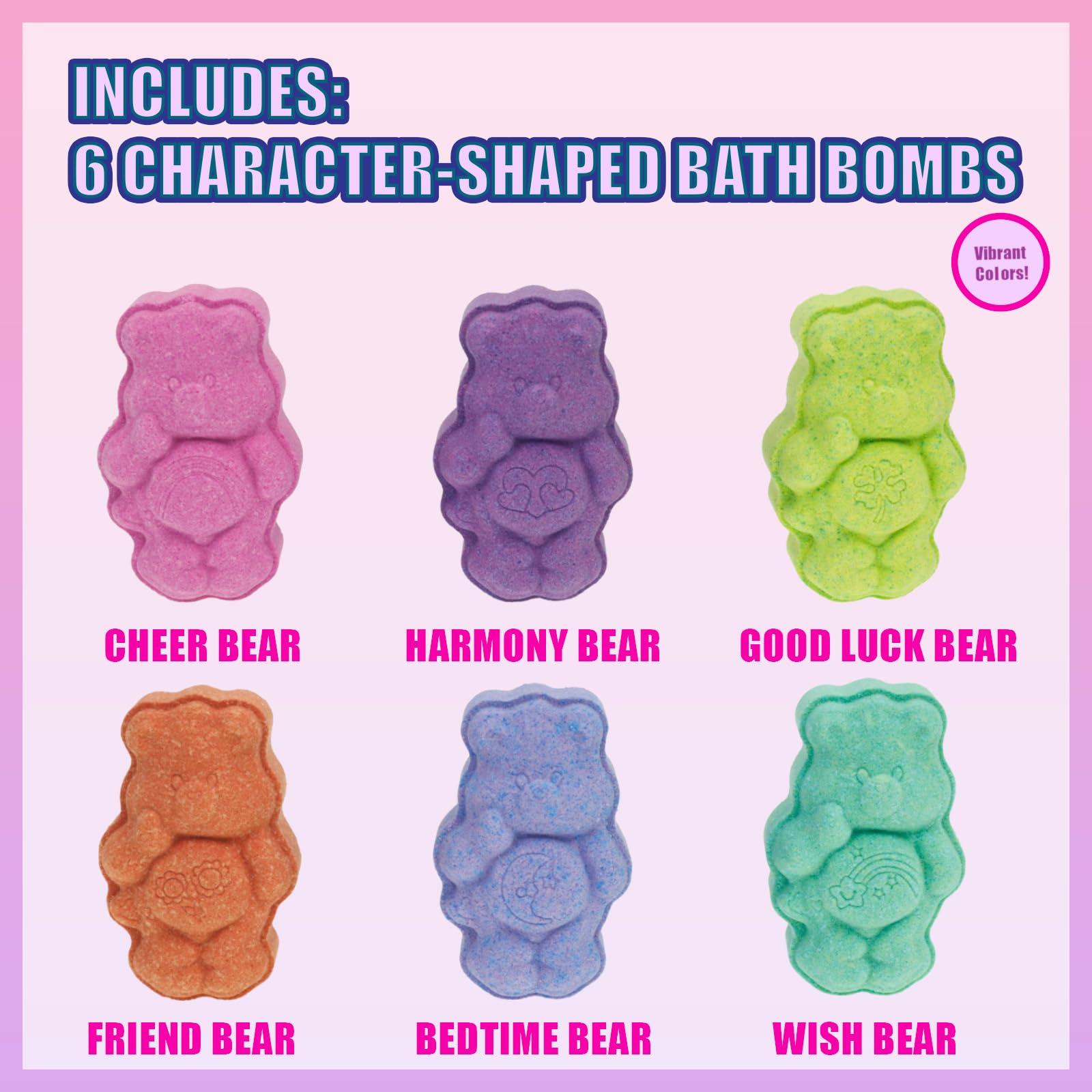 Townley Girl Care Bears 6 Pack Bubblegum Scented Bath Bombs - Ages 3+ Character Molded Bath Bombs Fun & Bright Colors - Great Birthday Gifts, Stocking Stuffers, Slumber Parties, Spa Days & More by Townley Girl