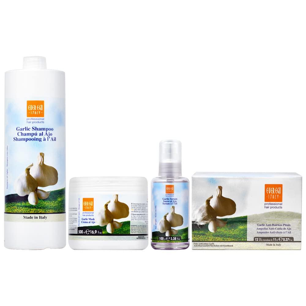 Ever Ego Italy Ever Ego Garlic Combo6 (Garlic Shampoo 33.8oz + Mask 16.9oz + Serum 3.38oz + Anti Hair loss lotion 12x11ml)