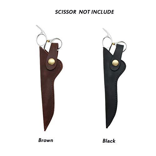 boshiho Scissors Pouch, Boshiho Genuine Leather Salon Barber Hairdressing Scissors Holster Holder Case Bag for 6 Inch Scissor (Brown)