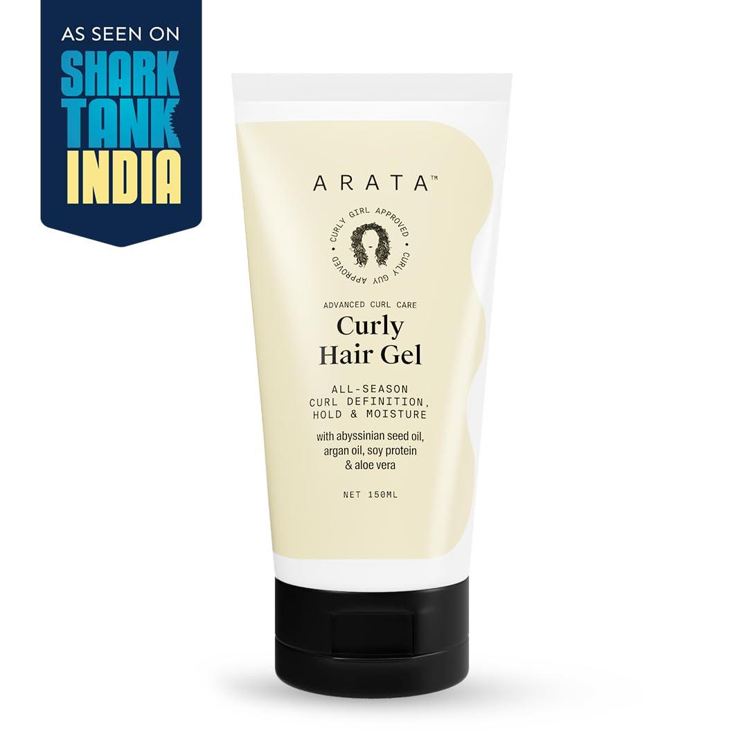Arata Arata Advanced Curl Care Curly Hair Gel (150 ML) | Abyssinian Seed Oil, Argan Oil, Soy Protein & Aloe Vera | All-Season Curl Definition & Soft, Natural Hold | CG Approved