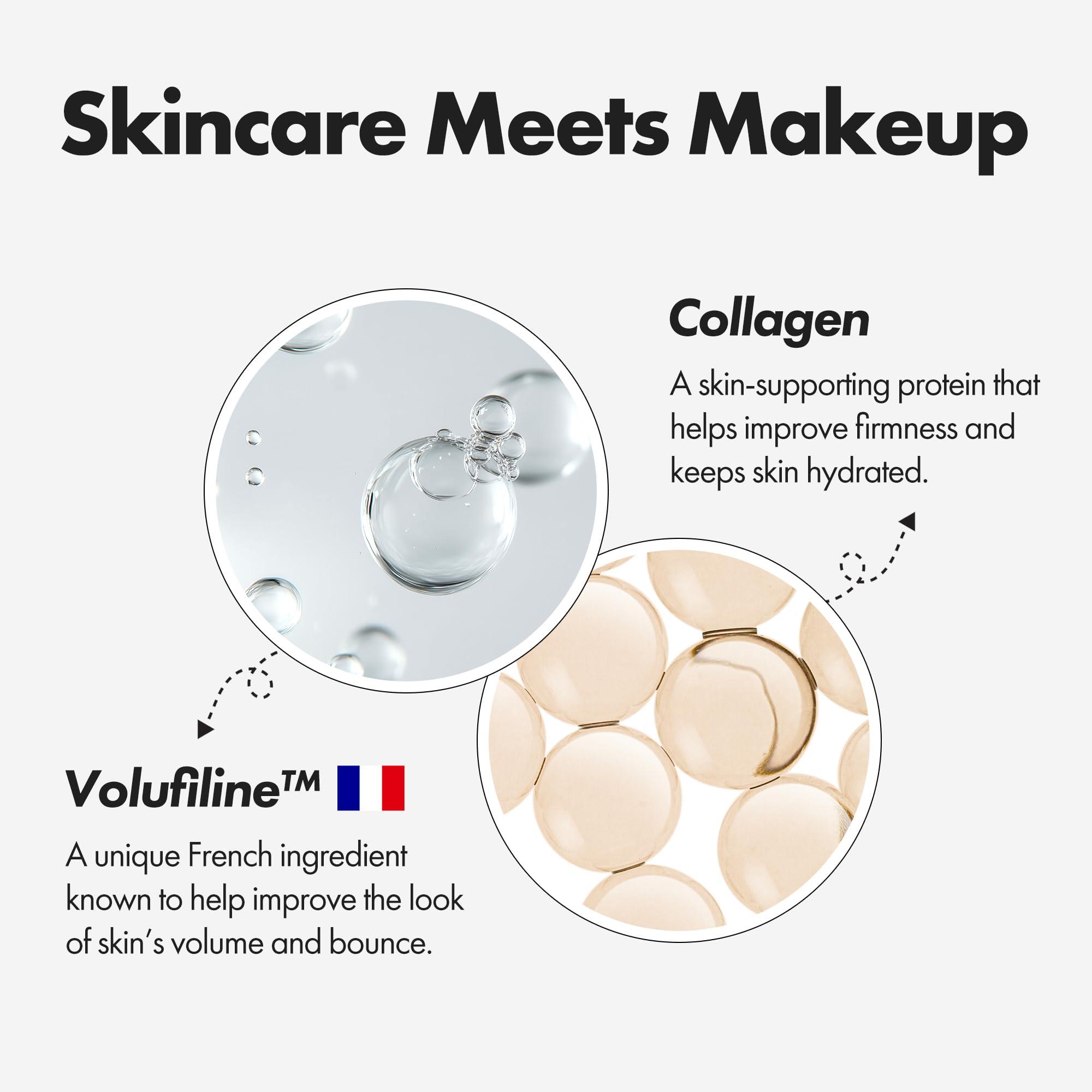 ELROEL BLANC Cover Cream Stick V - Korean Color-Changing Foundation with Detachable Brush - Full to Medium Coverage Base Makeup (203 Medium, 0.45 oz)