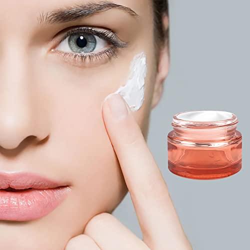 Cositina Cositina 12 Pack 1oz Pink Glass Jars,Empty Round Storage Travel Containers with Rose-Golden Lids & Inner Liners,Refillable Cosmetic Vials for Moisturizer,Creams,Salve, Lotion