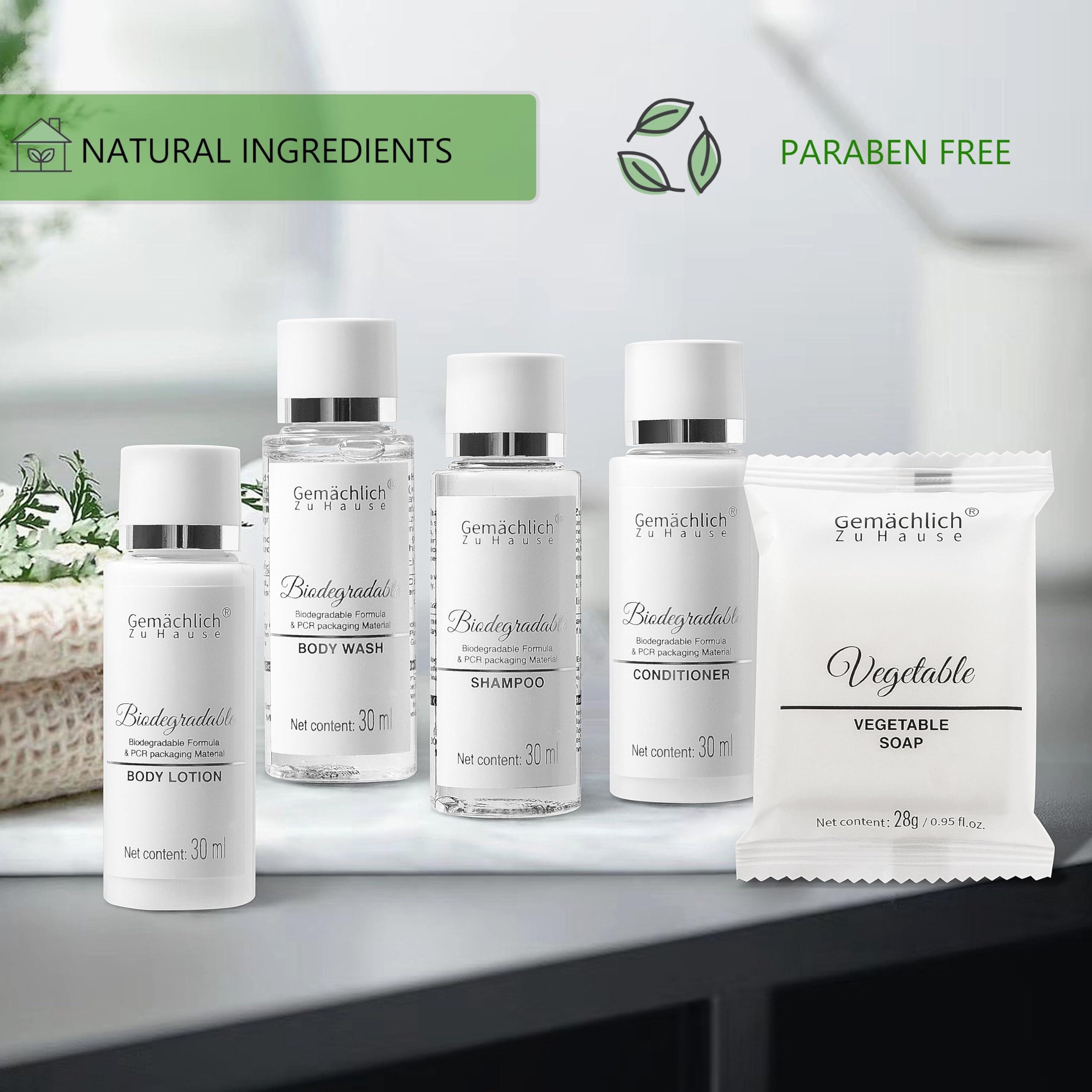 Gemchlich ZuHause Gemchlich ZuHause Hotel Toiletries Bulk Set, Shampoo and Conditioner, Body Lotion, Body Wash, Travel Size Bar Soap for Airbnb, 150pcs
