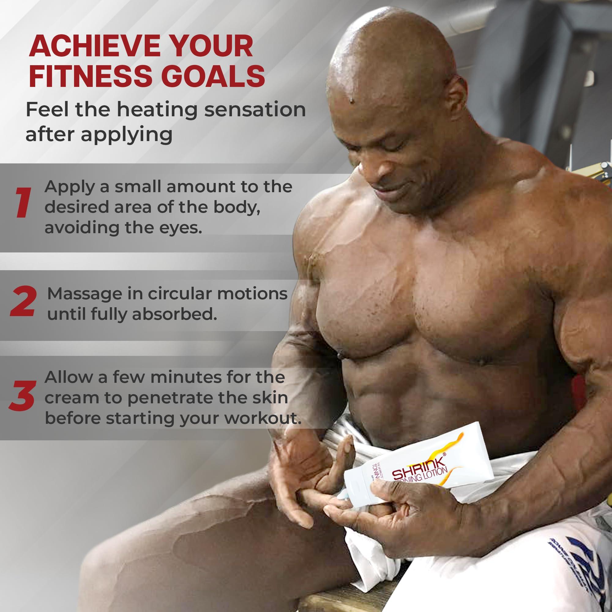 shrink Shrink Toning Lotion - Heat Activated Cellulite Cream and Firming Body Lotion for Women and Men - Body Cream for Stomach, Tummy, and Body - with Caffeine, Vitamin E, Skin Tightening Body Cream (8oz)