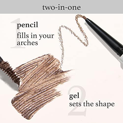 Julep Julep Brow Sculpting Pencil & Tinted Brow Gel Set - Dual-Ended Eyebrow Tool with Brush and Precision Tip - Long-Lasting, Waterproof Formula for Perfectly Defined and Tinted Brows - Dark Brown