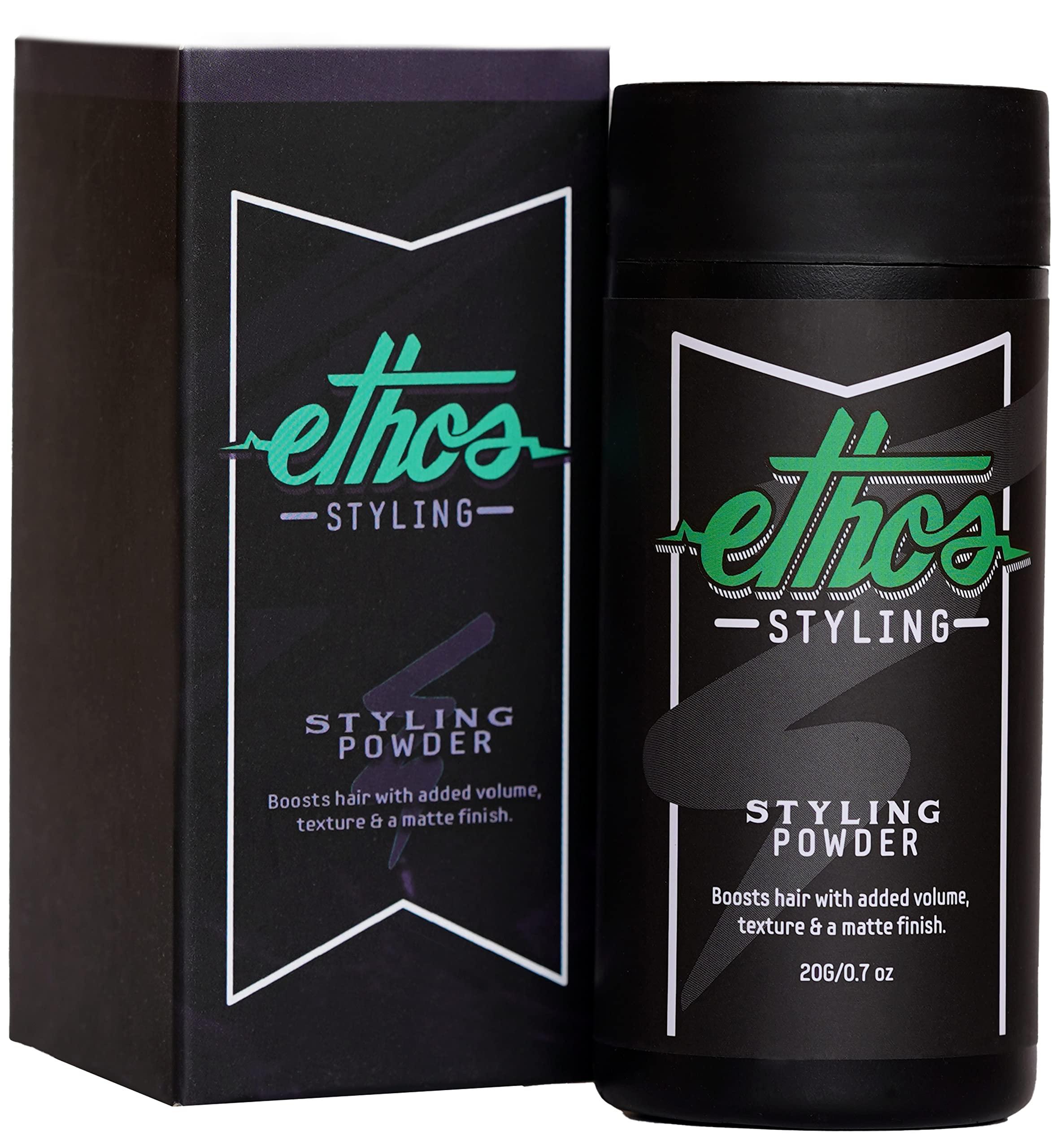 Ethos Styling Ethos Styling Texture Powder - Texturizing & Mattifying Hair Powder for Men - Grooming, Volumizing & Hair Styling Products for Extra Volume, Control & Strong All-Day Grip - Matte, Wavy Finish - 20g