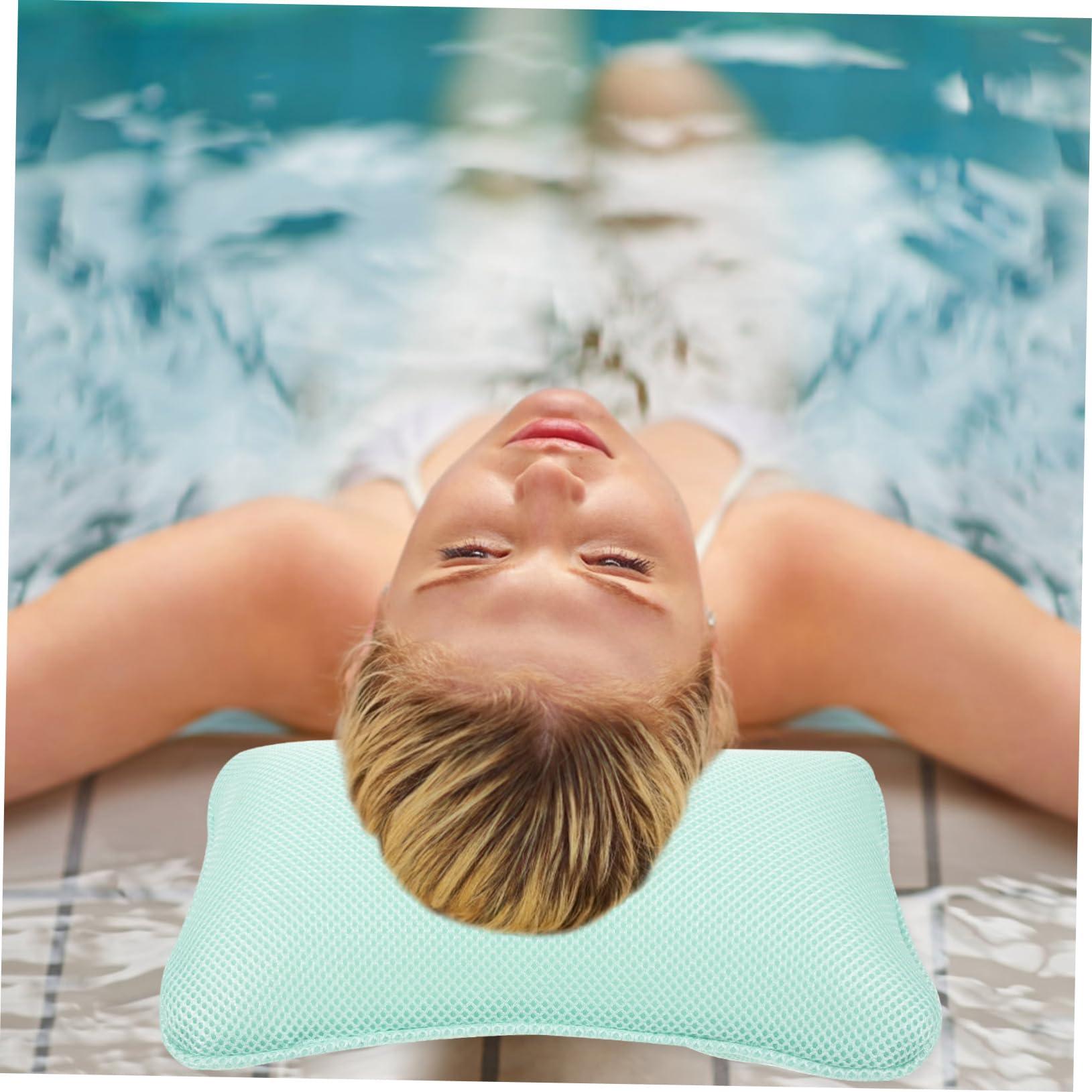 UTHCLO UTHCLO Pillow for Tub Bath Pillow for Curved Tub Bathtub Seat Curtain Inflatable Bath Pillow Spa Bathtub Pillows Bathtub Mat Sponge Absorbent Bath Mat Folding Bathtub