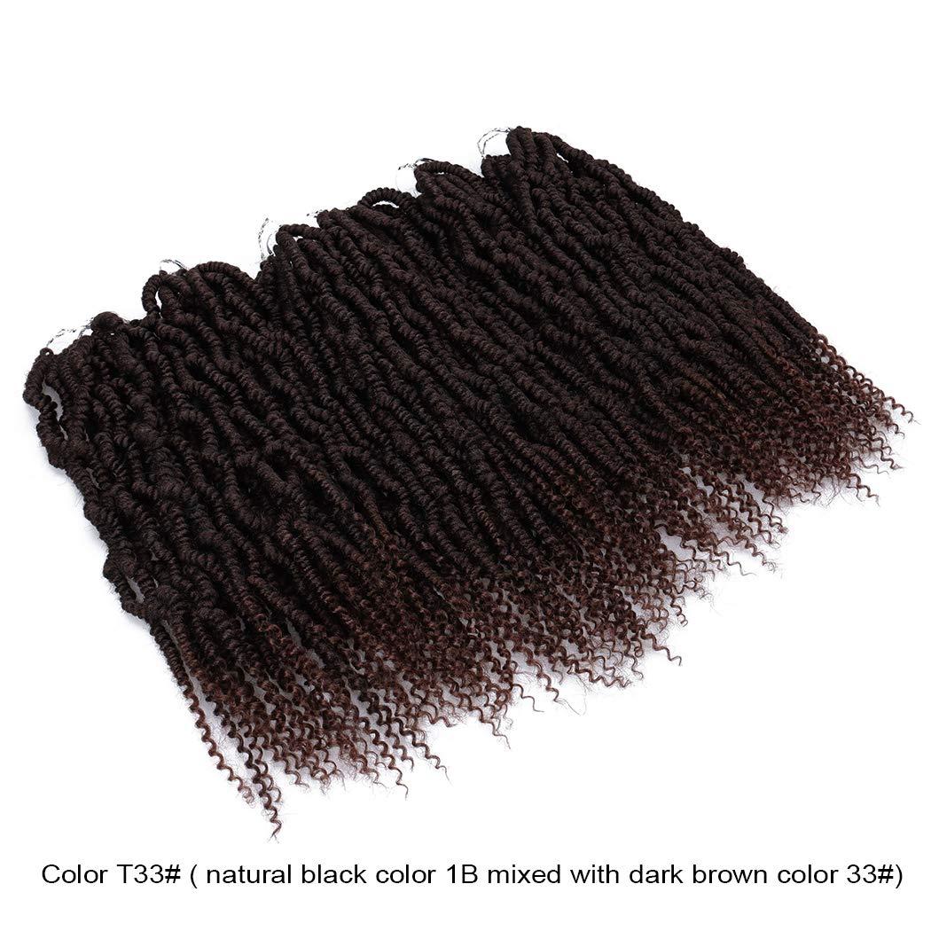 Dorsanee Bomb Twist Crochet Hair 14 Inch 6 Packs Mini Passion Twist Crochet Hair for Black Women Pre-looped Spring Twist Crochet Braids Nubian Twist Synthetic Hair Extension (T33#)