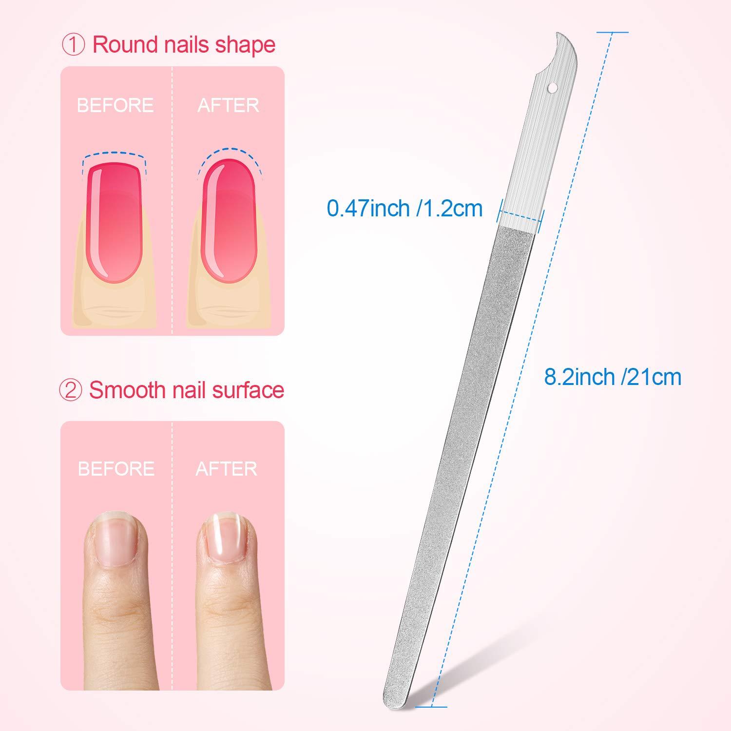 Mudder Mudder 8 Packs Diamond Nail File Stainless Steel Double Sided Metal Buffer Fingernail Toenail Manicure Women Men Pedicure Tool for Salon Home, 8 Inch