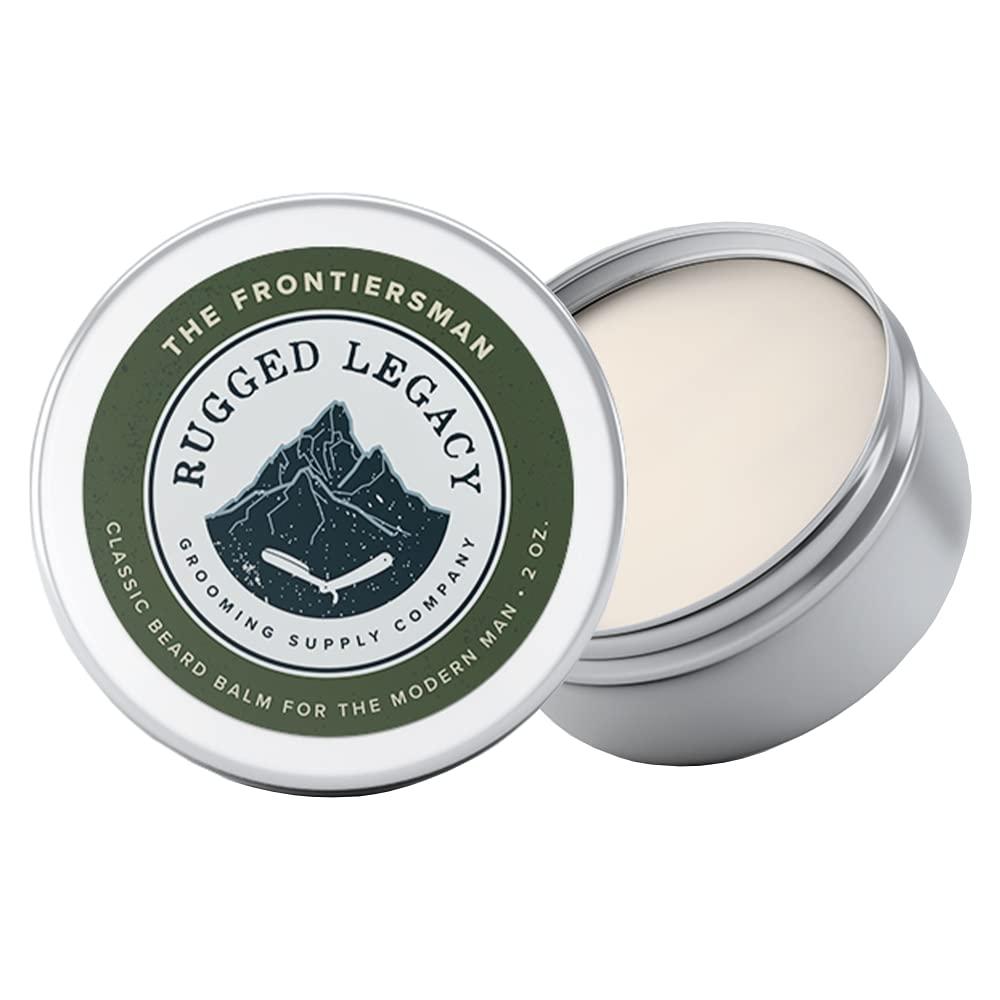 Rugged Legacy Grooming Supply Company Rugged Legacy - Beard Balm, The Frontiersman 2oz Beard Balm for Men, Woodsy Scented Beard Balm with Notes of Molasses, Beard Balm Made with Natural Oils that Enrich Your Entire Beard - Roots To End
