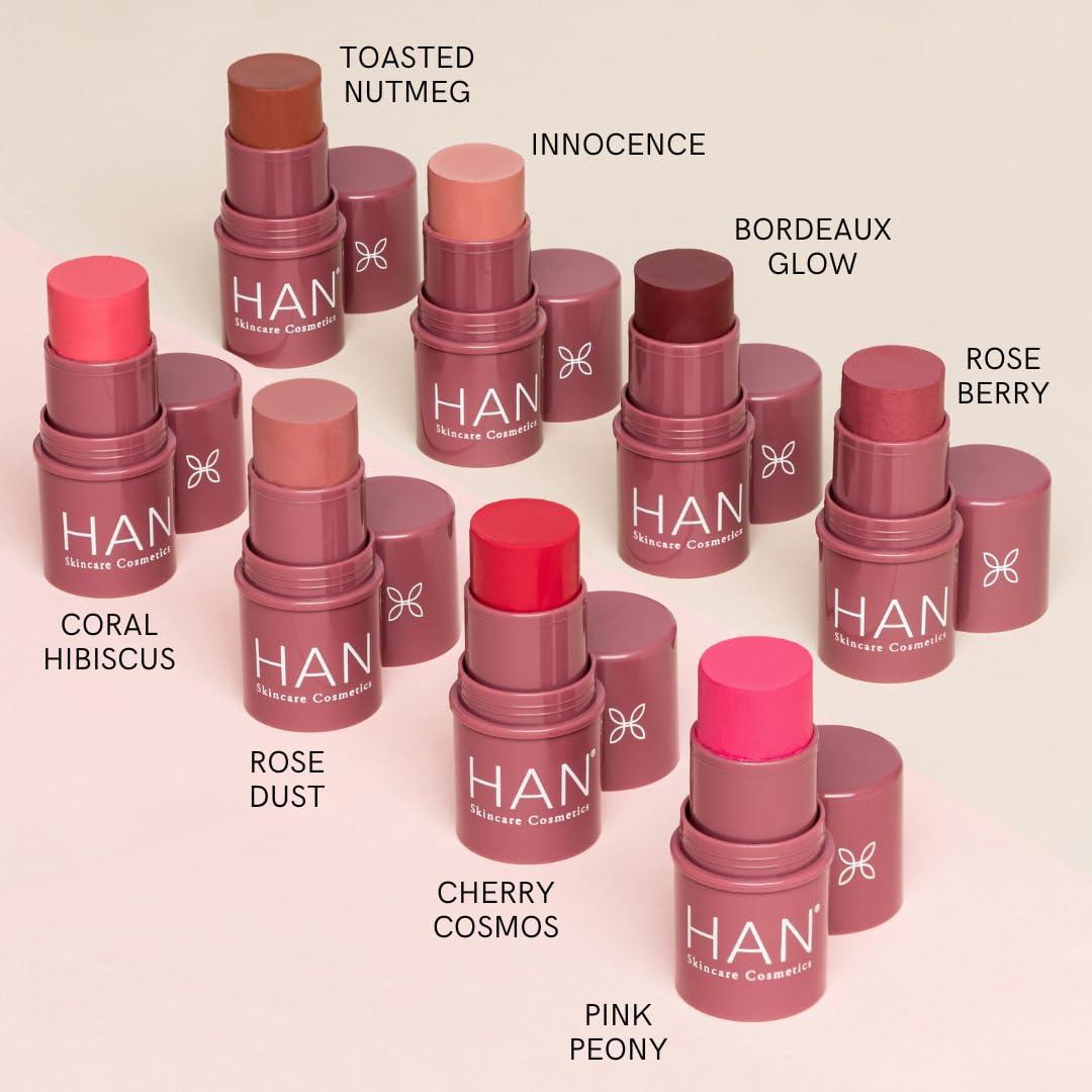HAN HAN Skincare Cosmetics Vegan, Cruelty-Free, Clean Multistick, Coral Hibiscus