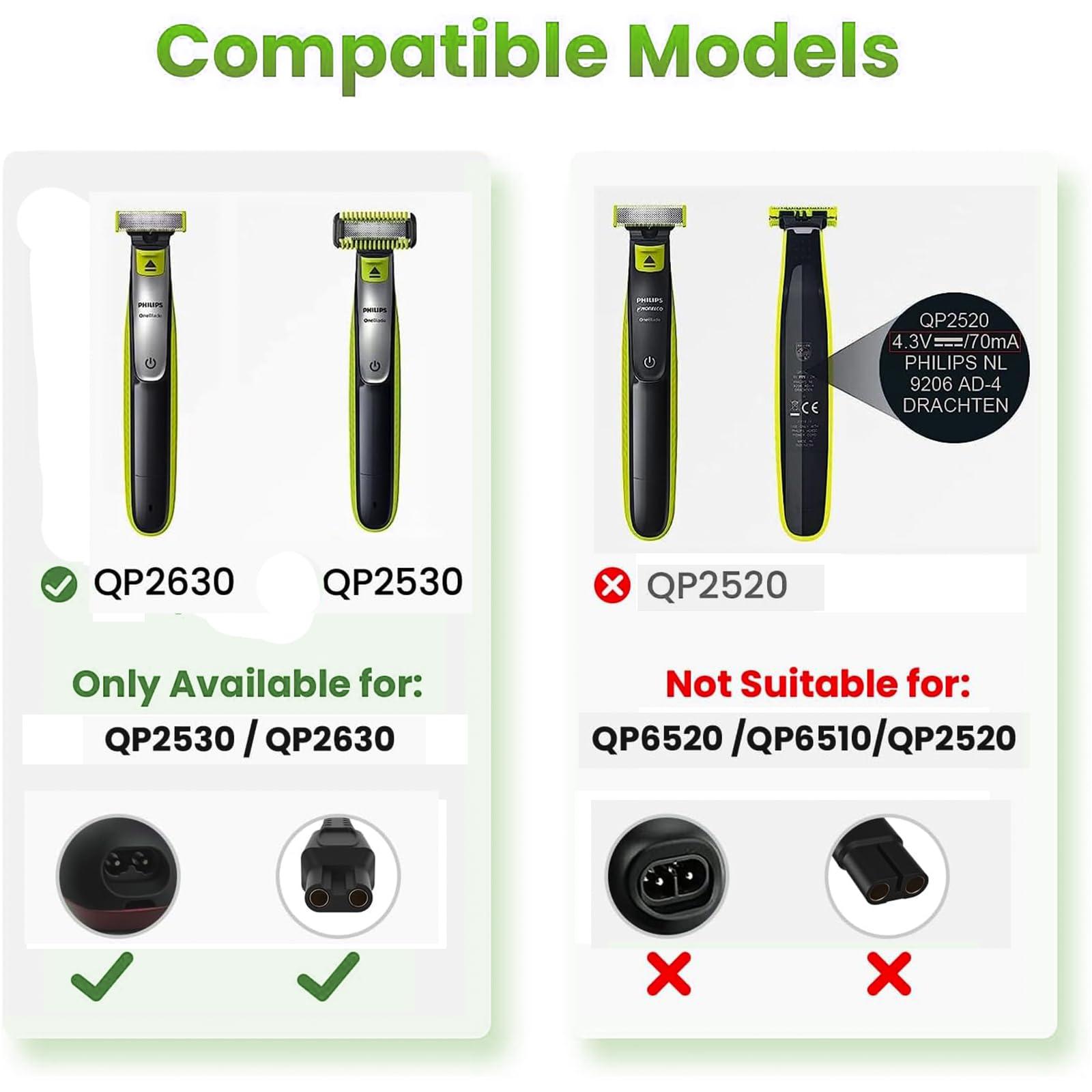 LinMei LinMei HQ8505 Charger Compatible with Philips Norelco HQ8505 7000 5000 3000 Series 3500 MG3750 MG5750 MG7750 S1560 Electric Shaver Multigroom Beard Trimmer Adapter Power Charging Cord