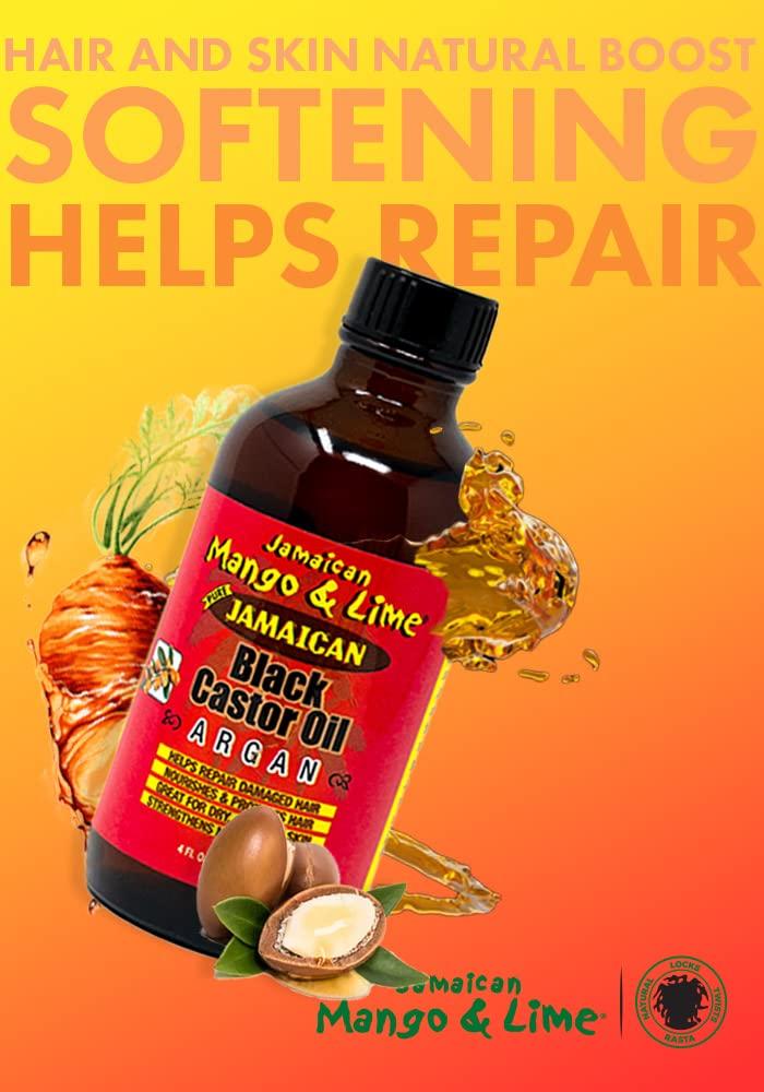 Jamaican Mango Jamaican Mango & Lime Black Castor Oil - Argan, Organic, 118 ml (Pack of 1)