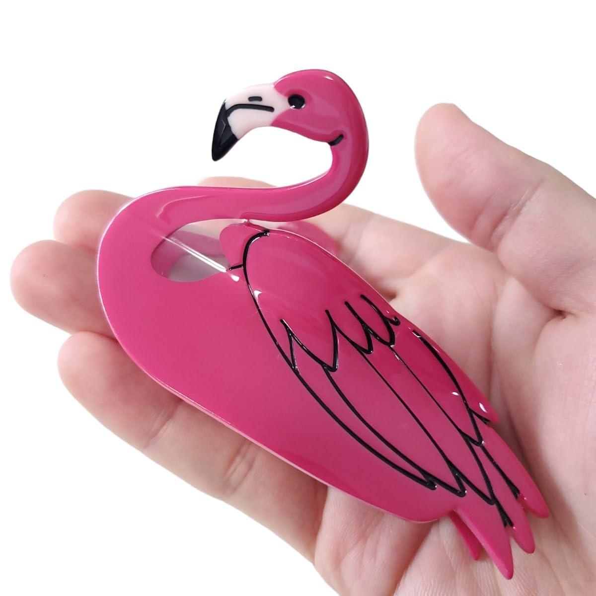 OMG Decor Flamingo Hair Clips,Cellulose Acetate Hair Clips,Big Claw Clips for Girl,Hair Accessories