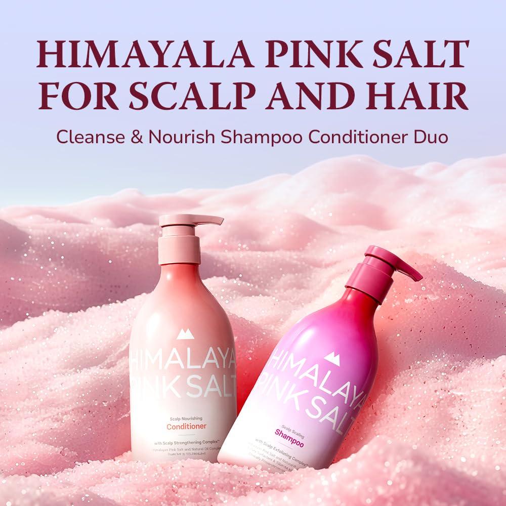 HIMALAYA PINKSALT HIMALAYA PINKSALT Shampoo and Conditioner Set - Clarifying and Nourishing Hair Care Set for Itchy Scalp and Dry Hair - Apple Cider Vinegar, Natural Oil, Silicone-Free, Sulfate Free (21.1 oz x2)
