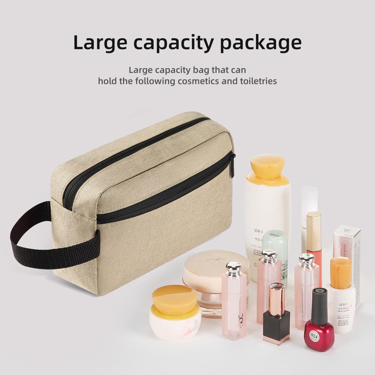 Icramsy Icramsy Travel Toiletry bag Toiletry bag for women men Hanging toiletry bag Cosmetic bag Travel accessories for Women Men (Khaki)
