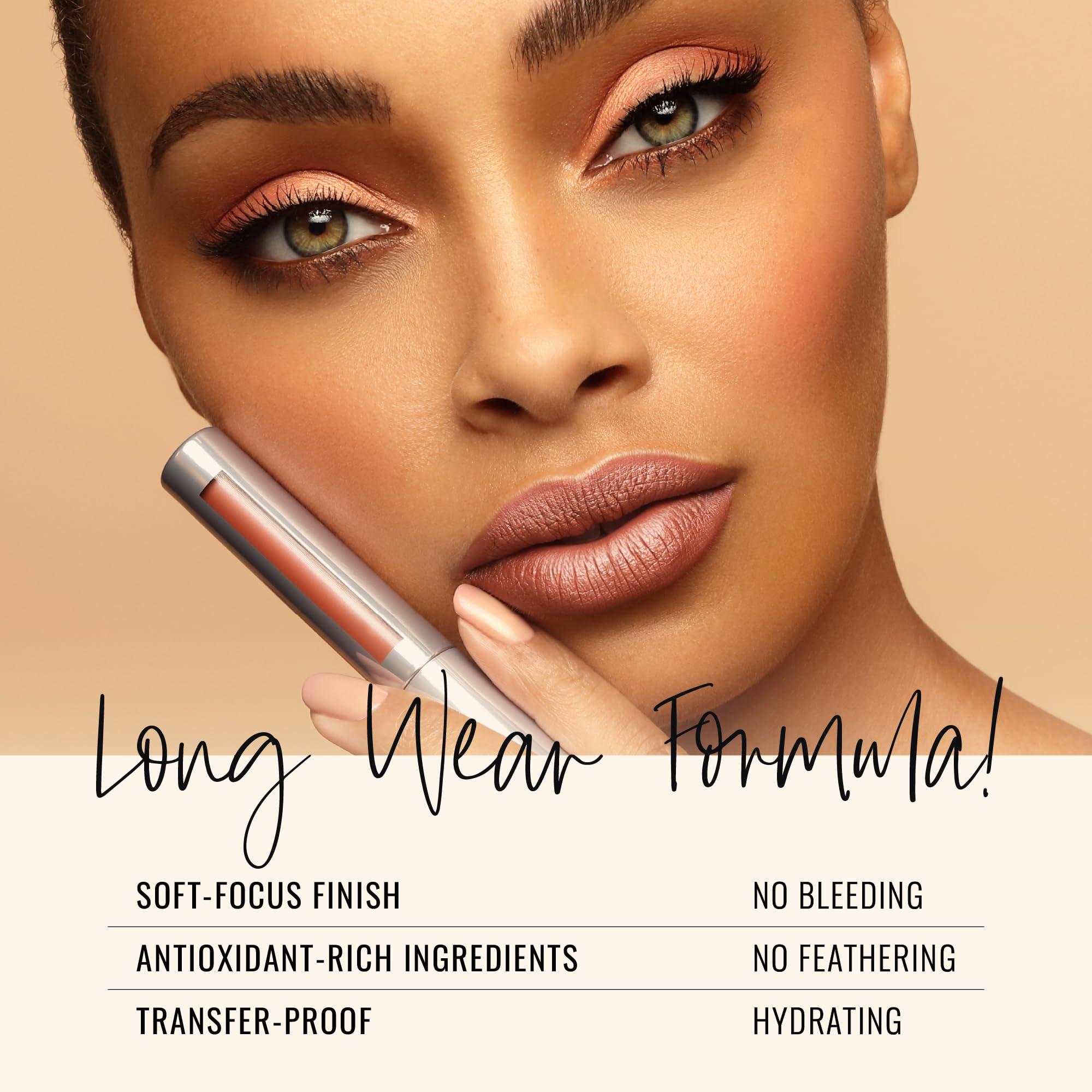 Runway Rogue Runway Rogue Silk Glam Liquid Lipstick, Long Wear Frosted Pale-Pink Lipstick, Trophy Wife