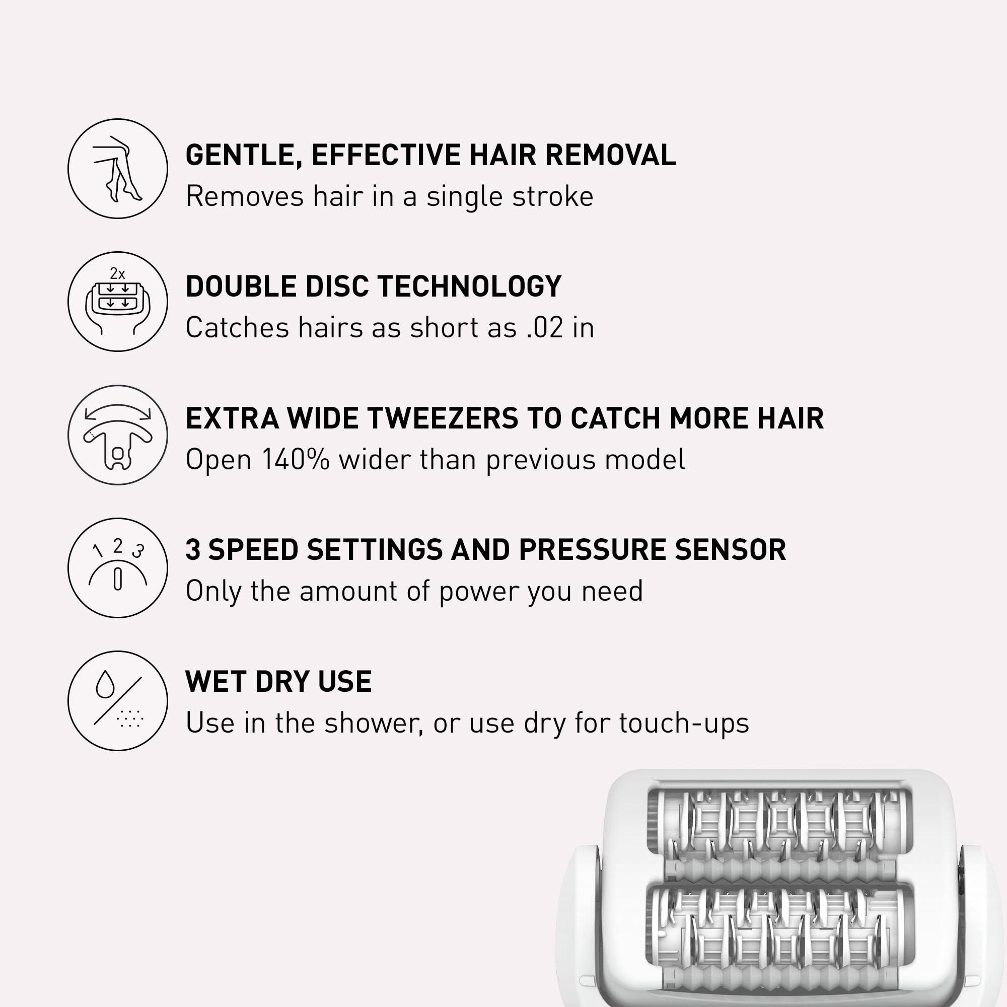 Panasonic Panasonic Epilator with Gentle Cap, Electric Hair Remover for Home, 3 Speed Settings, Wet Dry, Washable - ES-EY30
